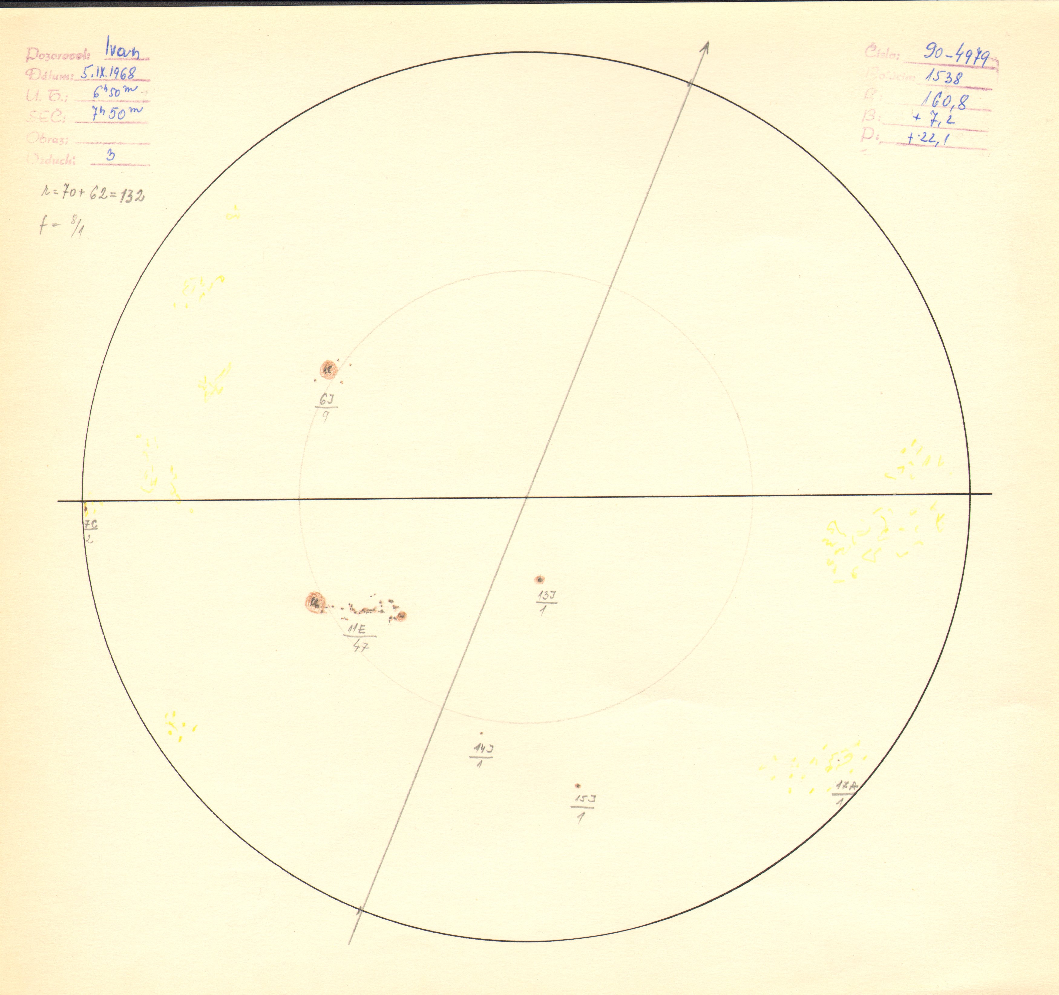 Obrázok zákresu Slnka na deň 05.09.1968