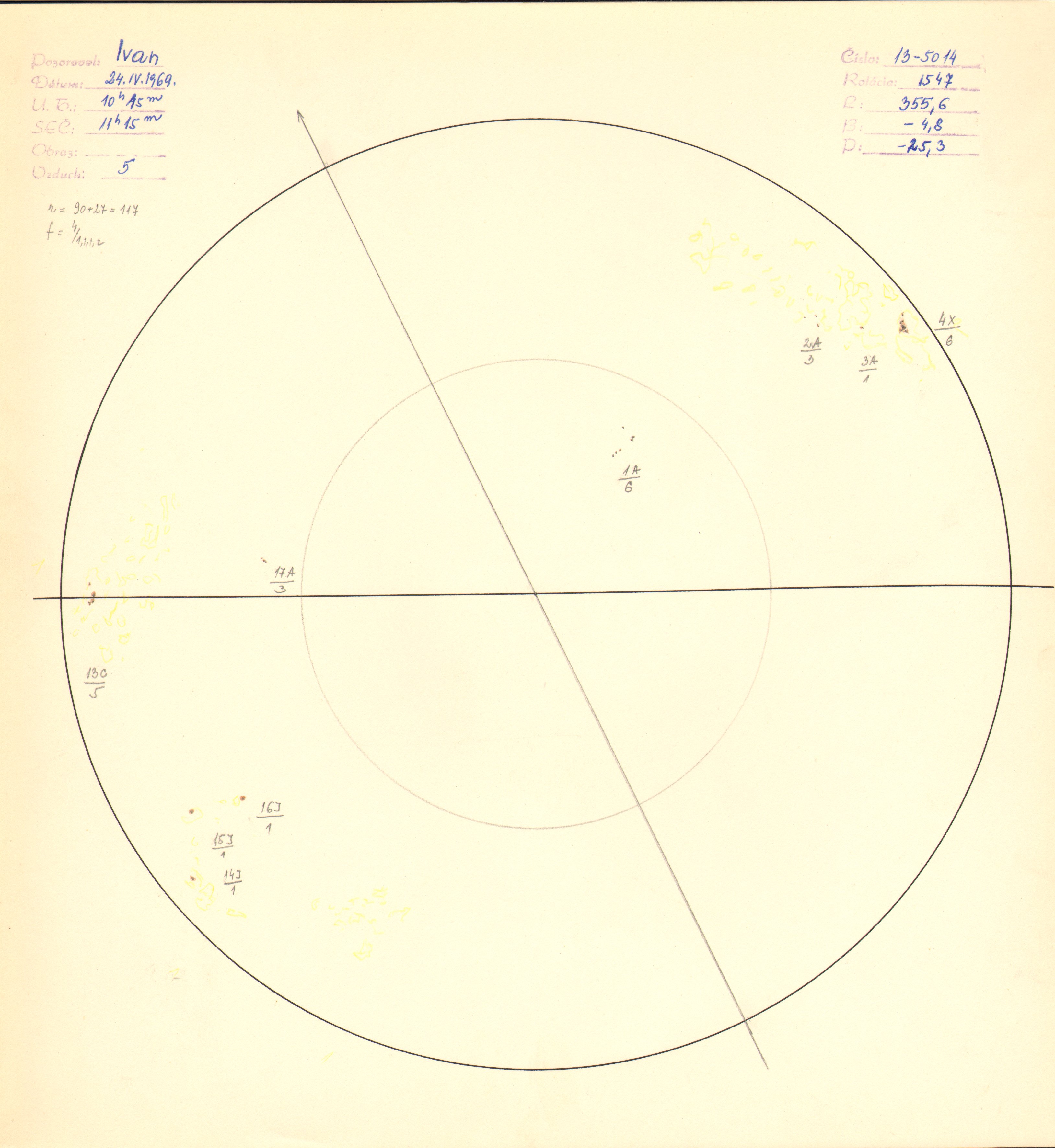 Obrázok zákresu Slnka na deň 24.04.1969