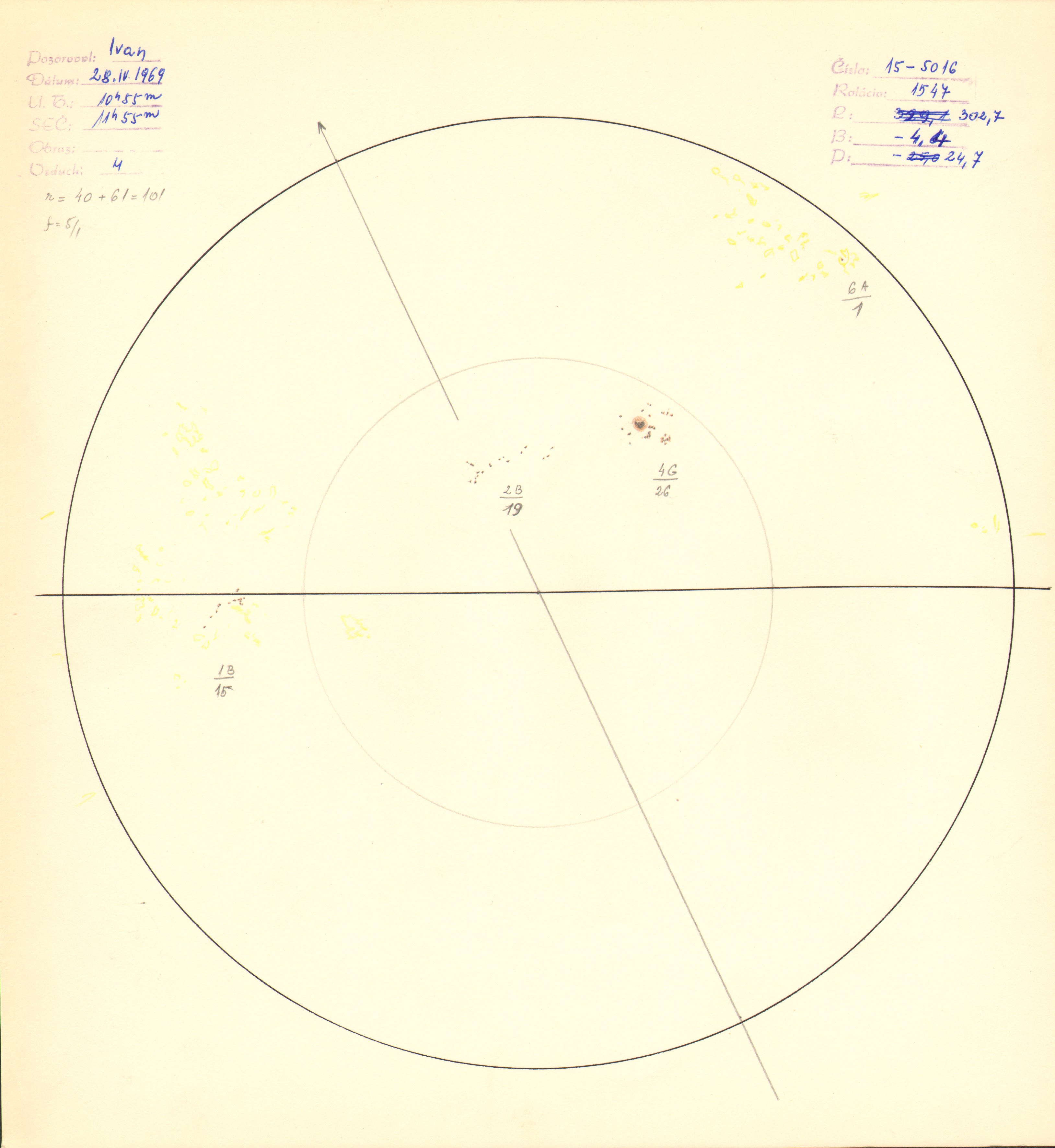 Obrázok zákresu Slnka na deň 28.04.1969