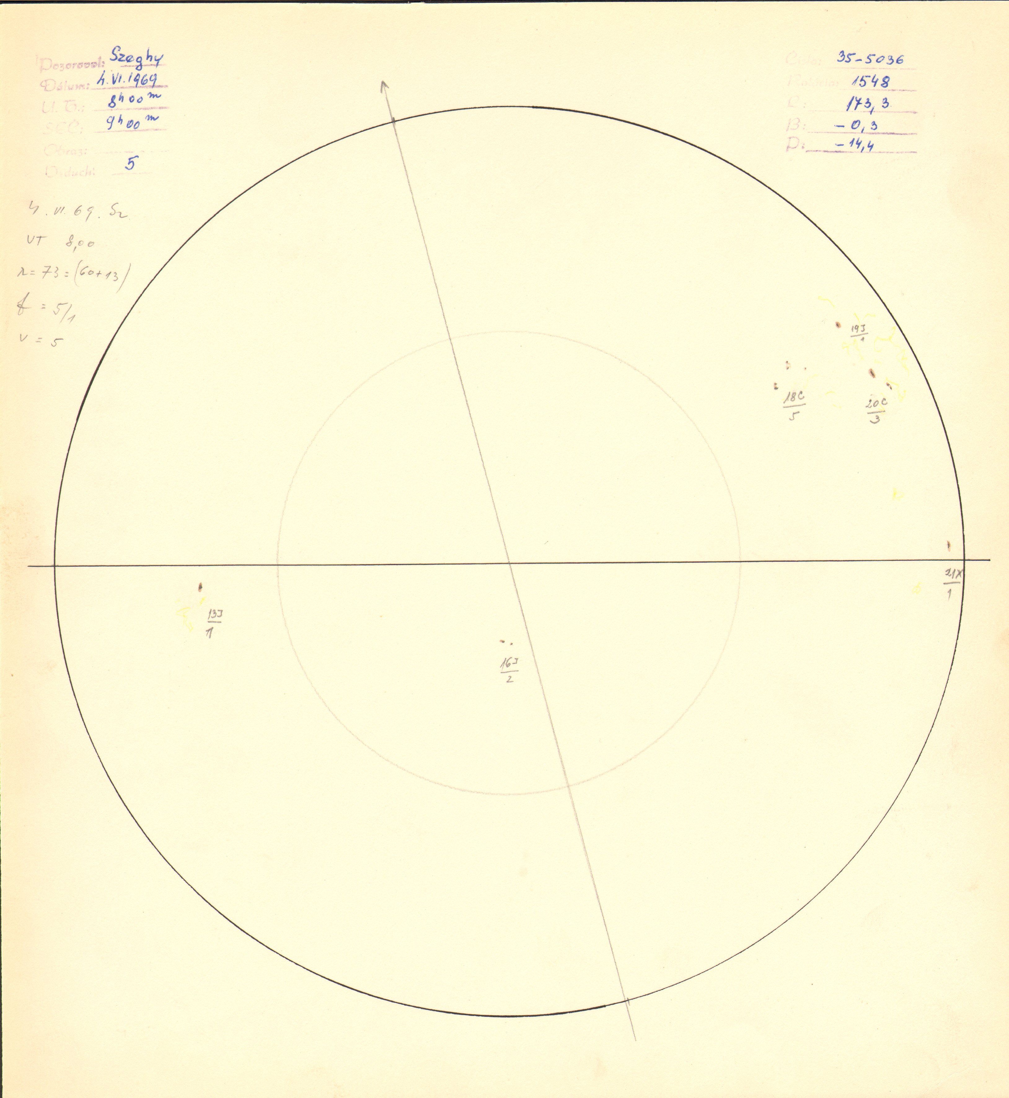 Obrázok zákresu Slnka na deň 04.06.1969
