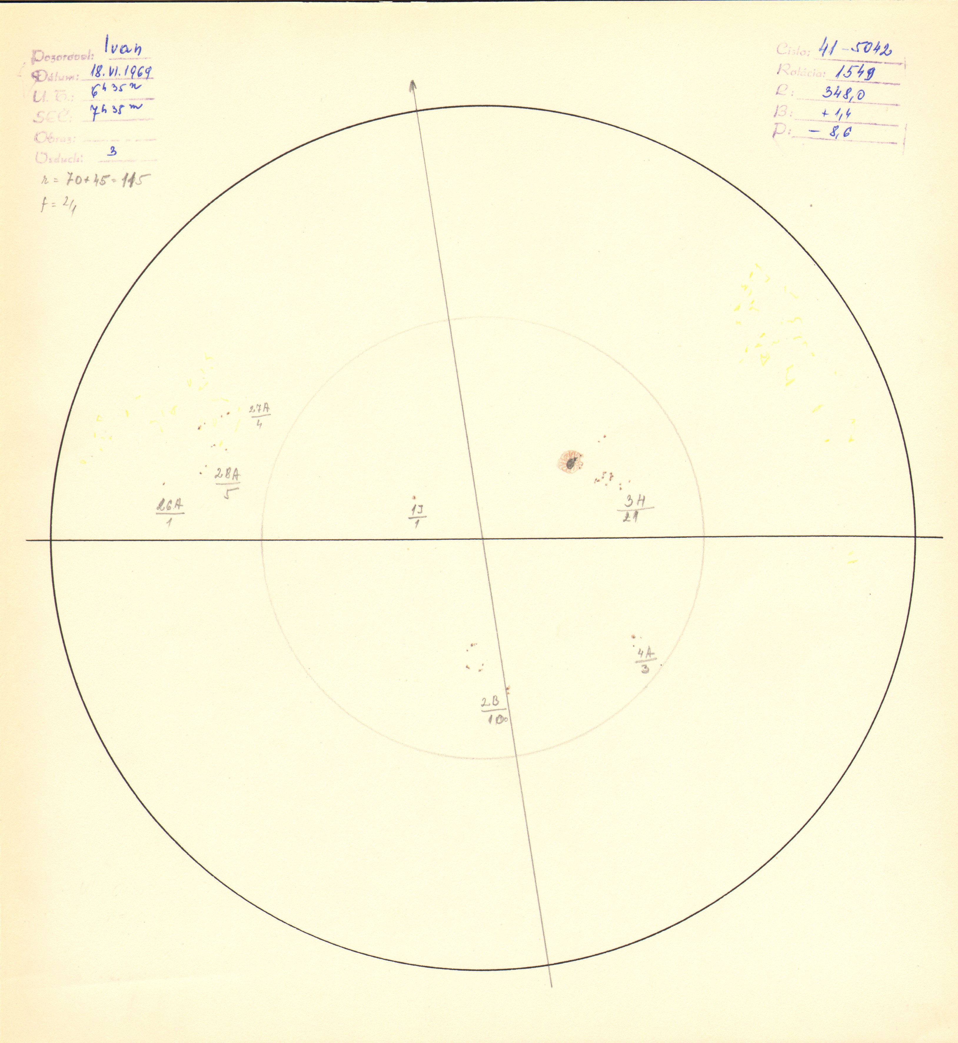 Obrázok zákresu Slnka na deň 18.06.1969