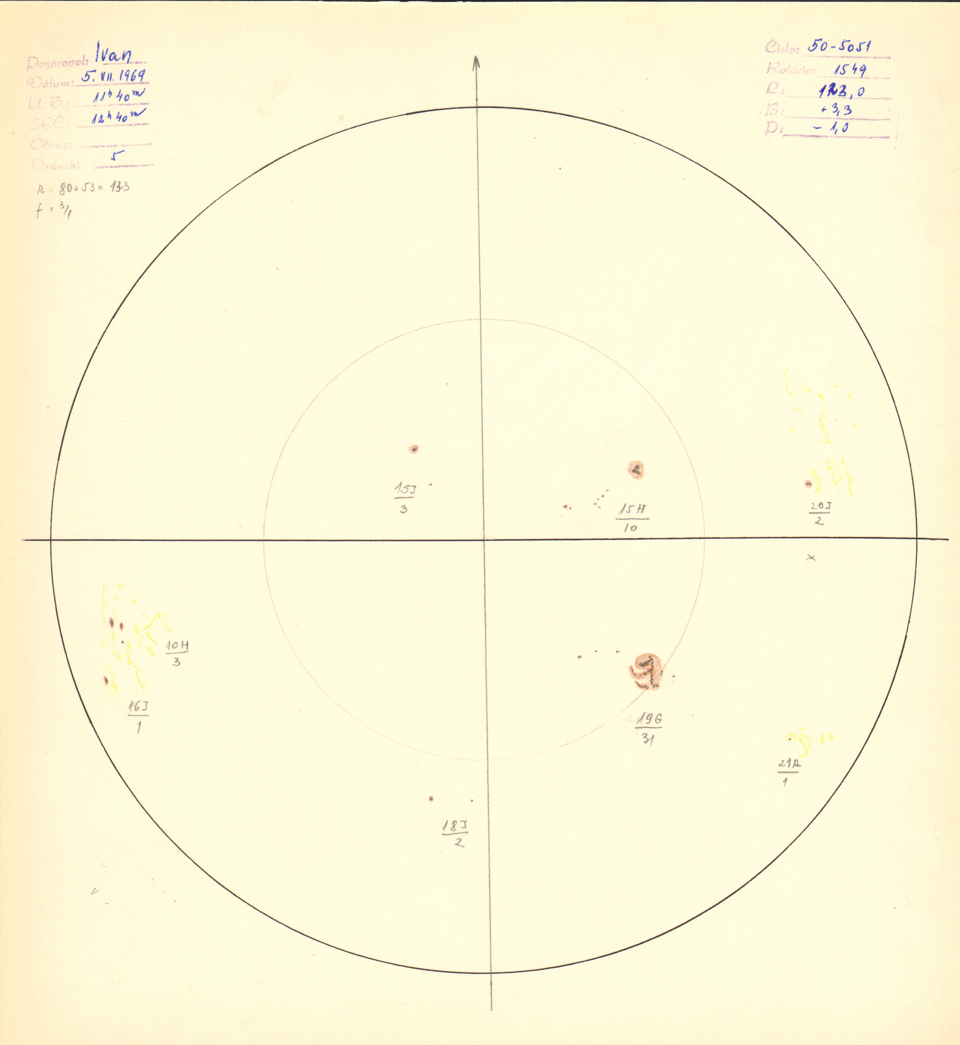 Obrázok zákresu Slnka na deň 05.07.1969