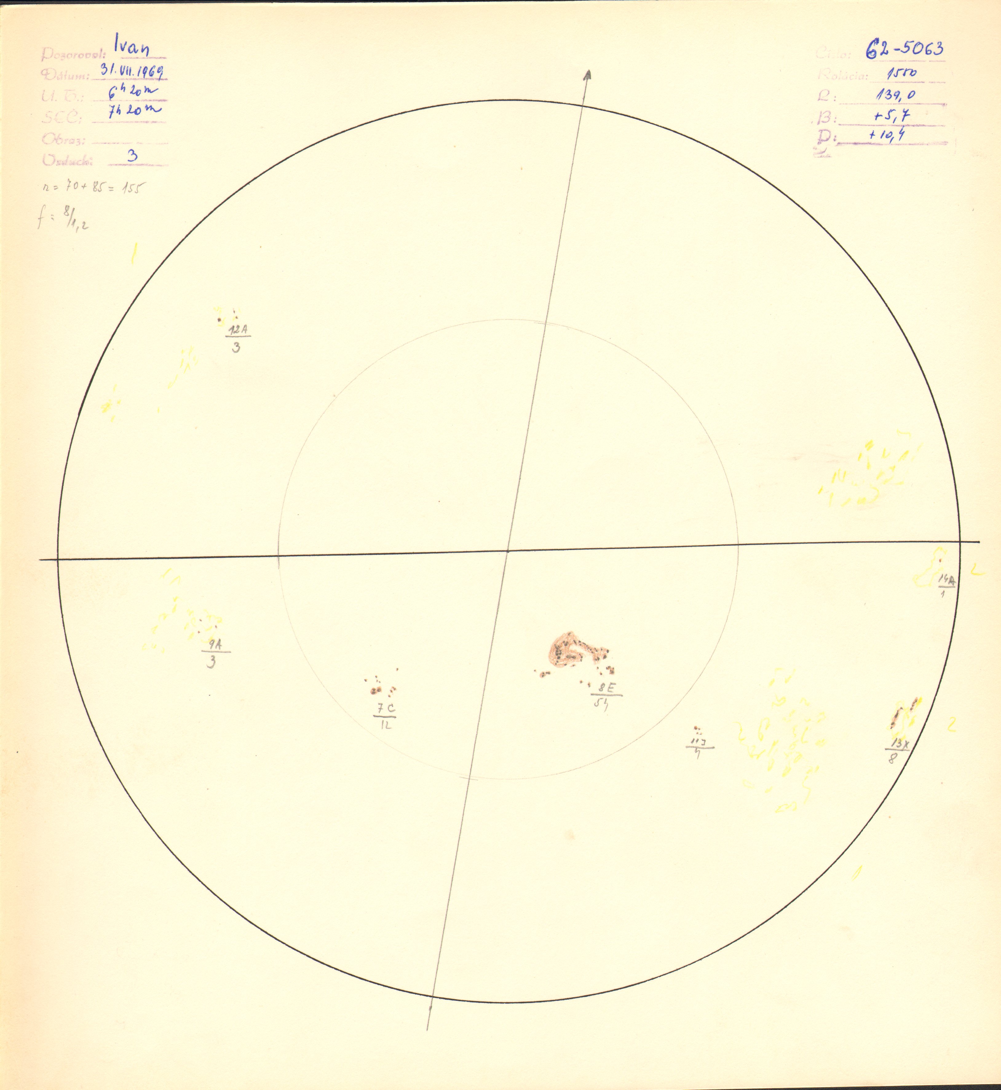 Obrázok zákresu Slnka na deň 31.07.1969