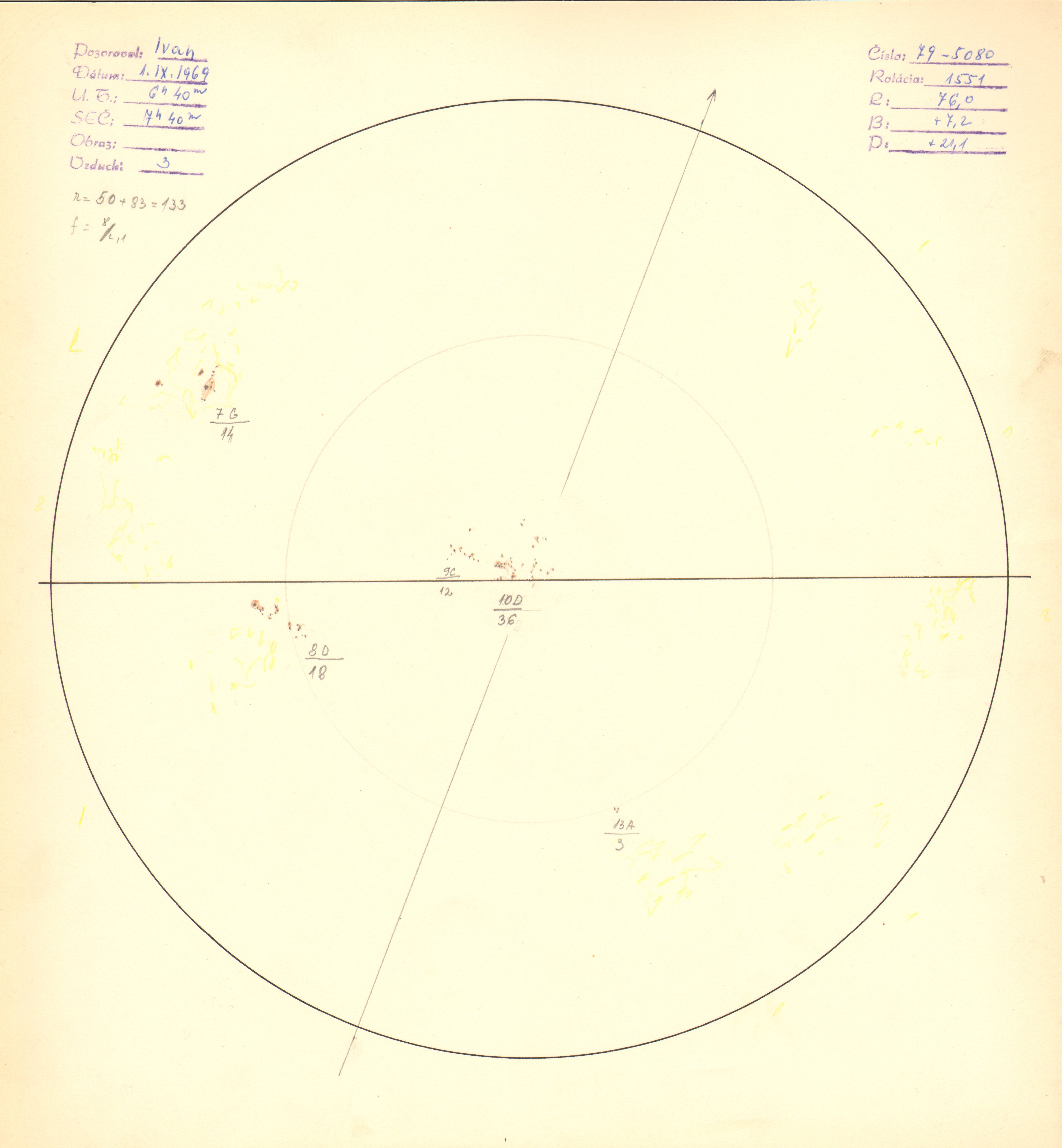 Obrázok zákresu Slnka na deň 01.09.1969