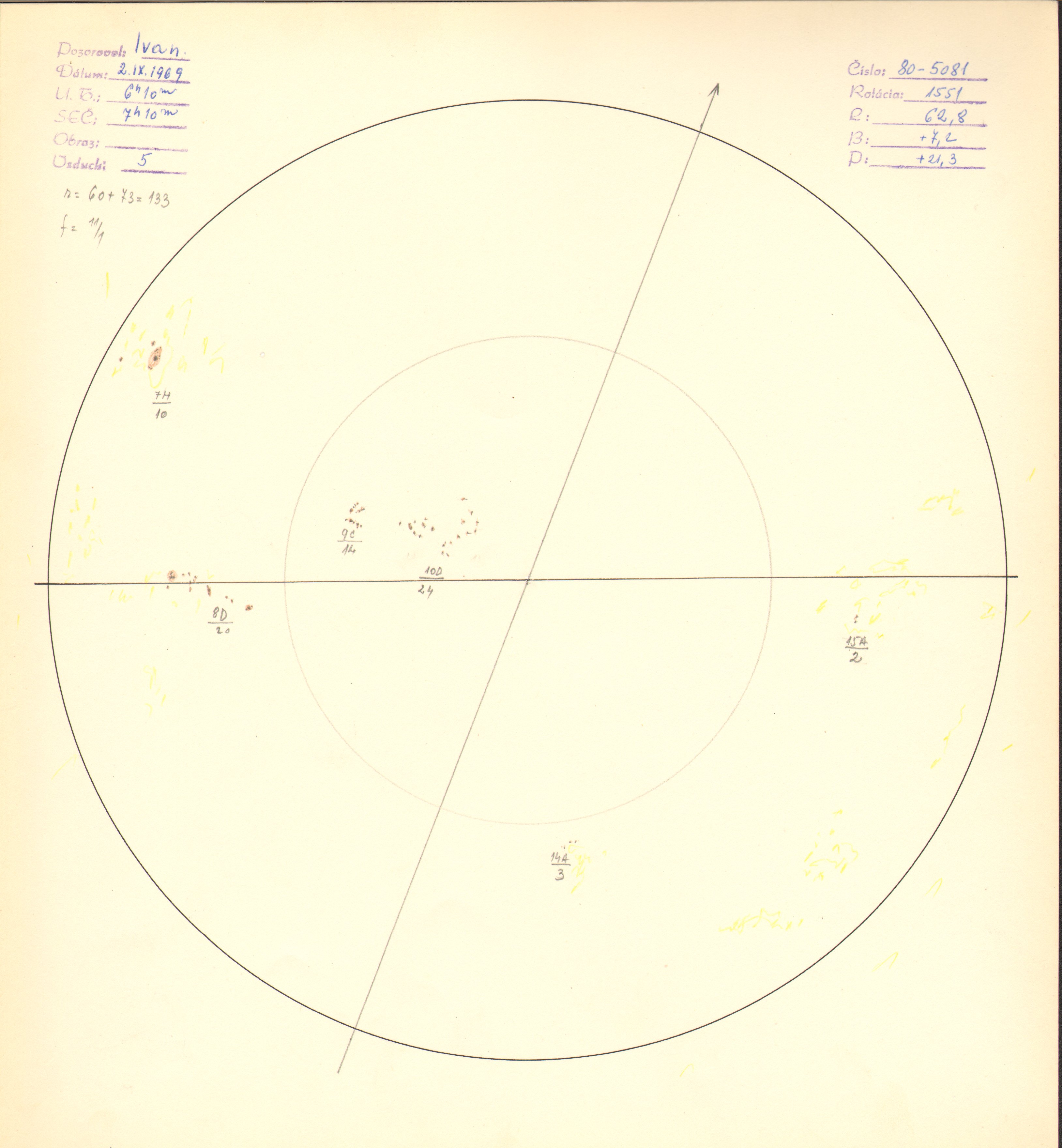 Obrázok zákresu Slnka na deň 02.09.1969