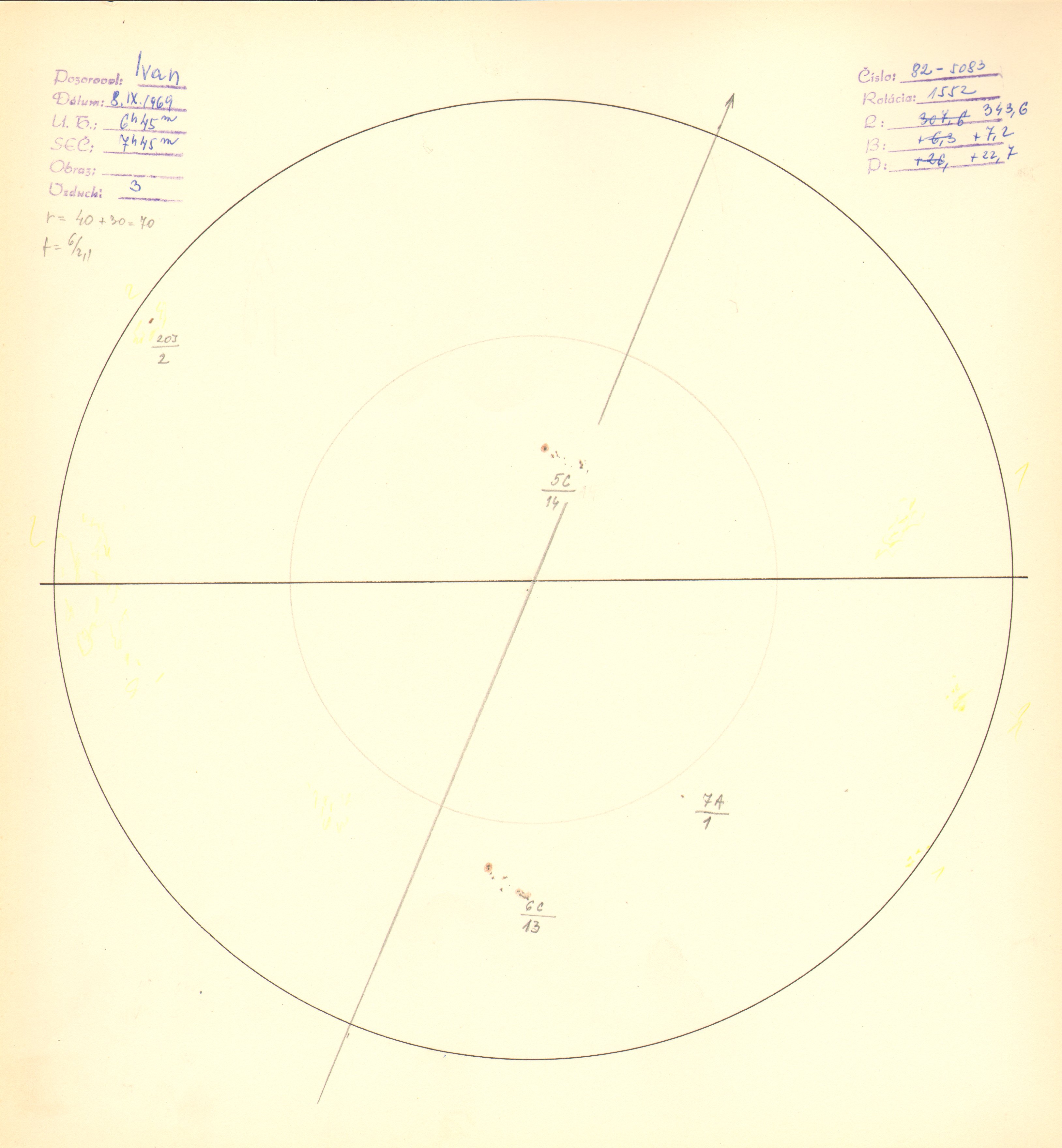 Obrázok zákresu Slnka na deň 08.09.1969