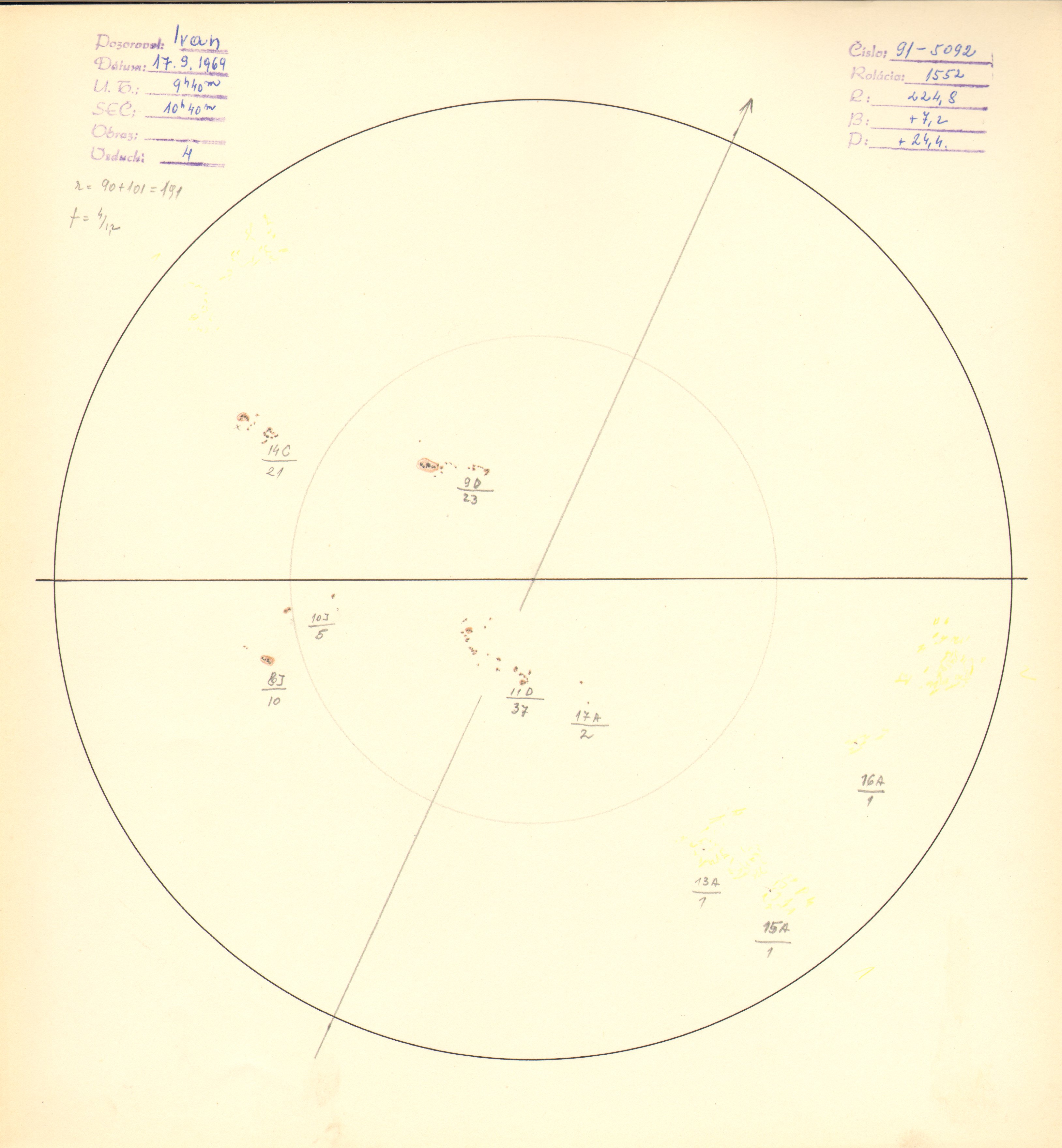 Obrázok zákresu Slnka na deň 17.09.1969
