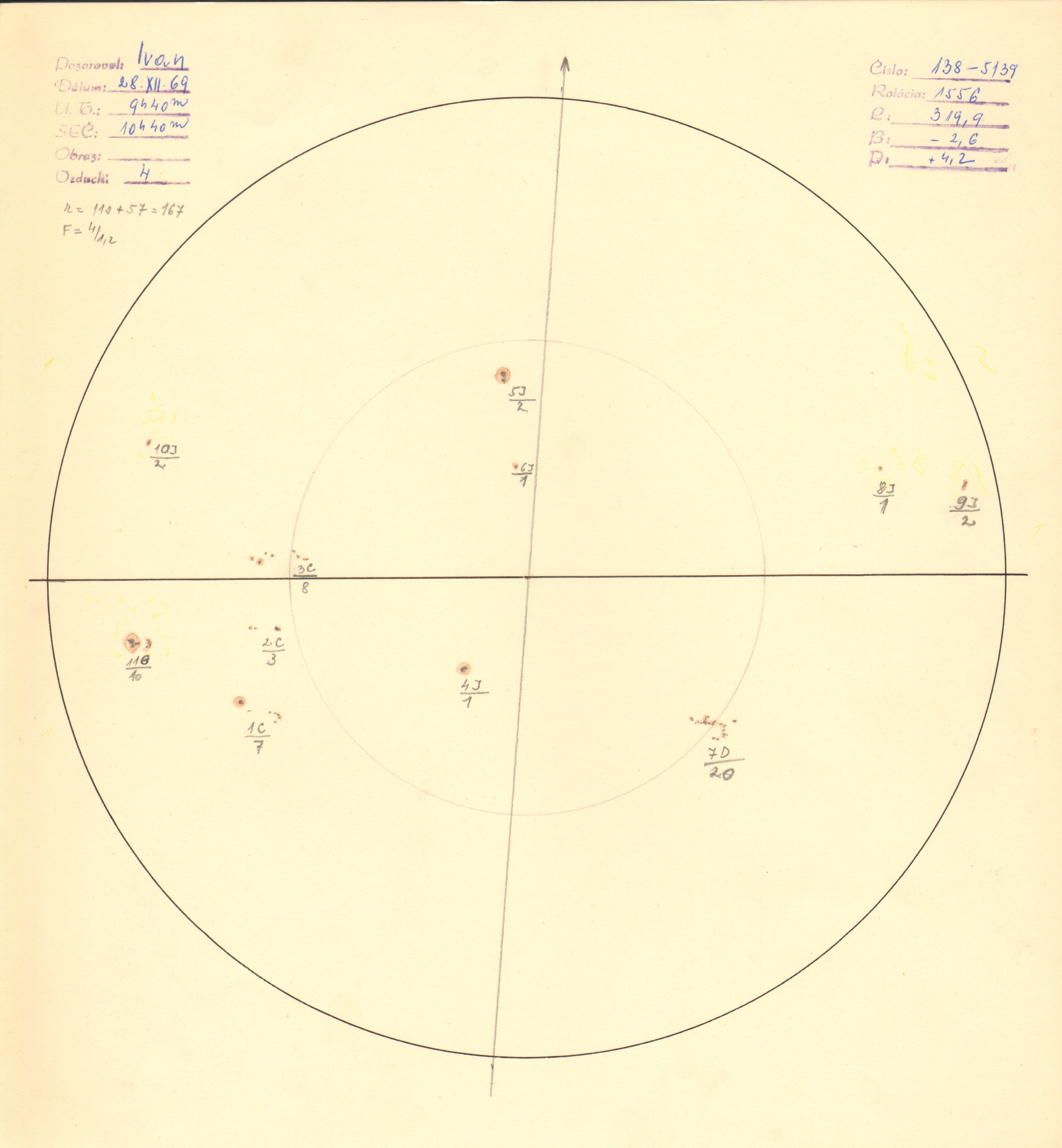 Obrázok zákresu Slnka na deň 28.12.1969