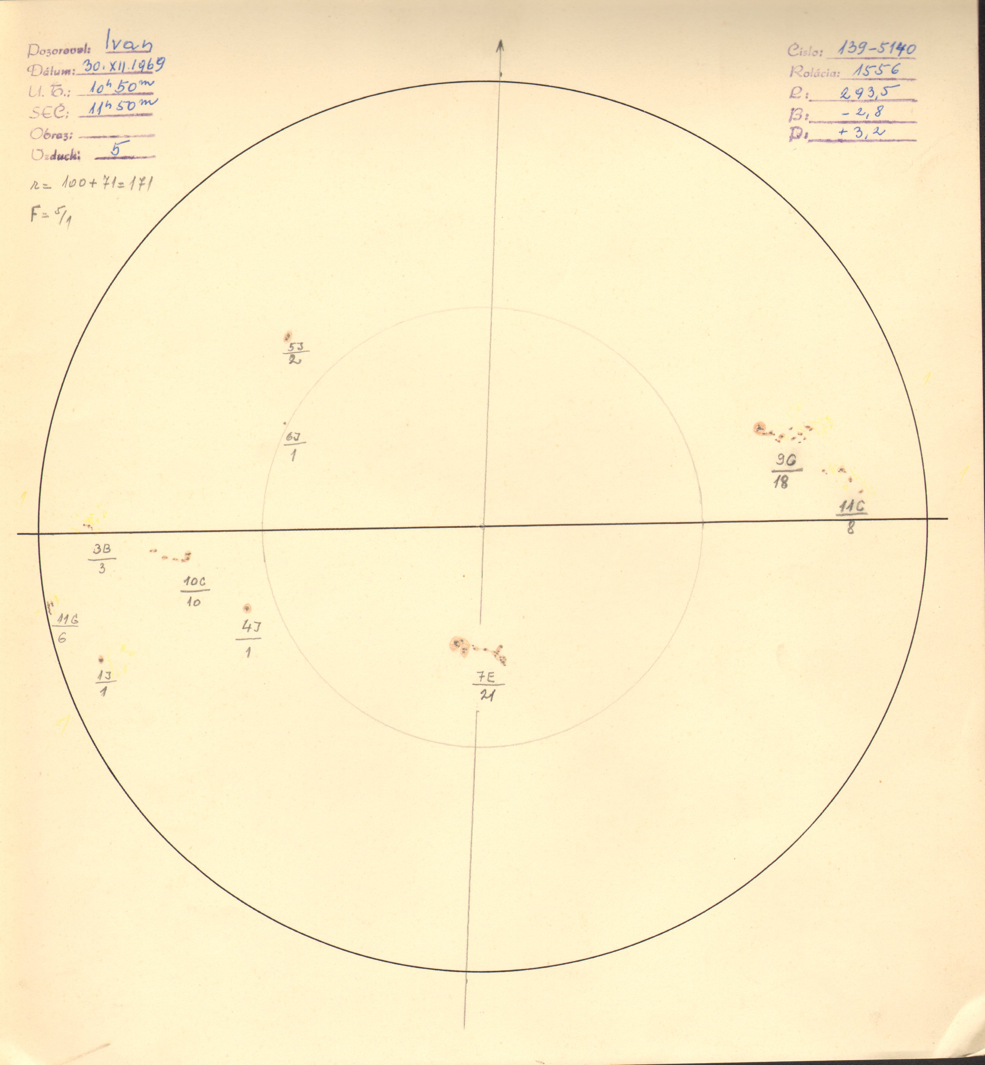 Obrázok zákresu Slnka na deň 30.12.1969