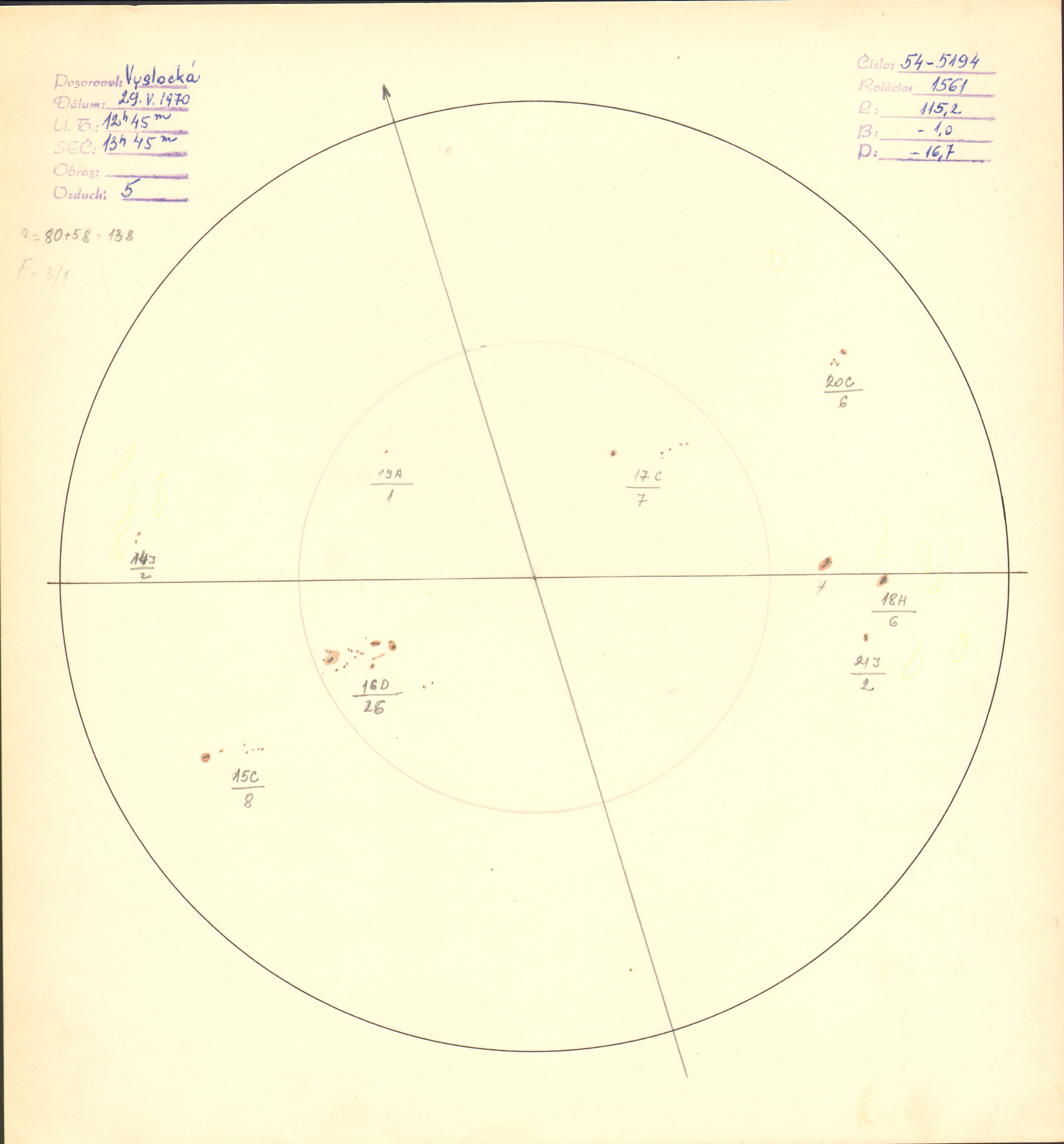 Obrázok zákresu Slnka na deň 29.05.1970