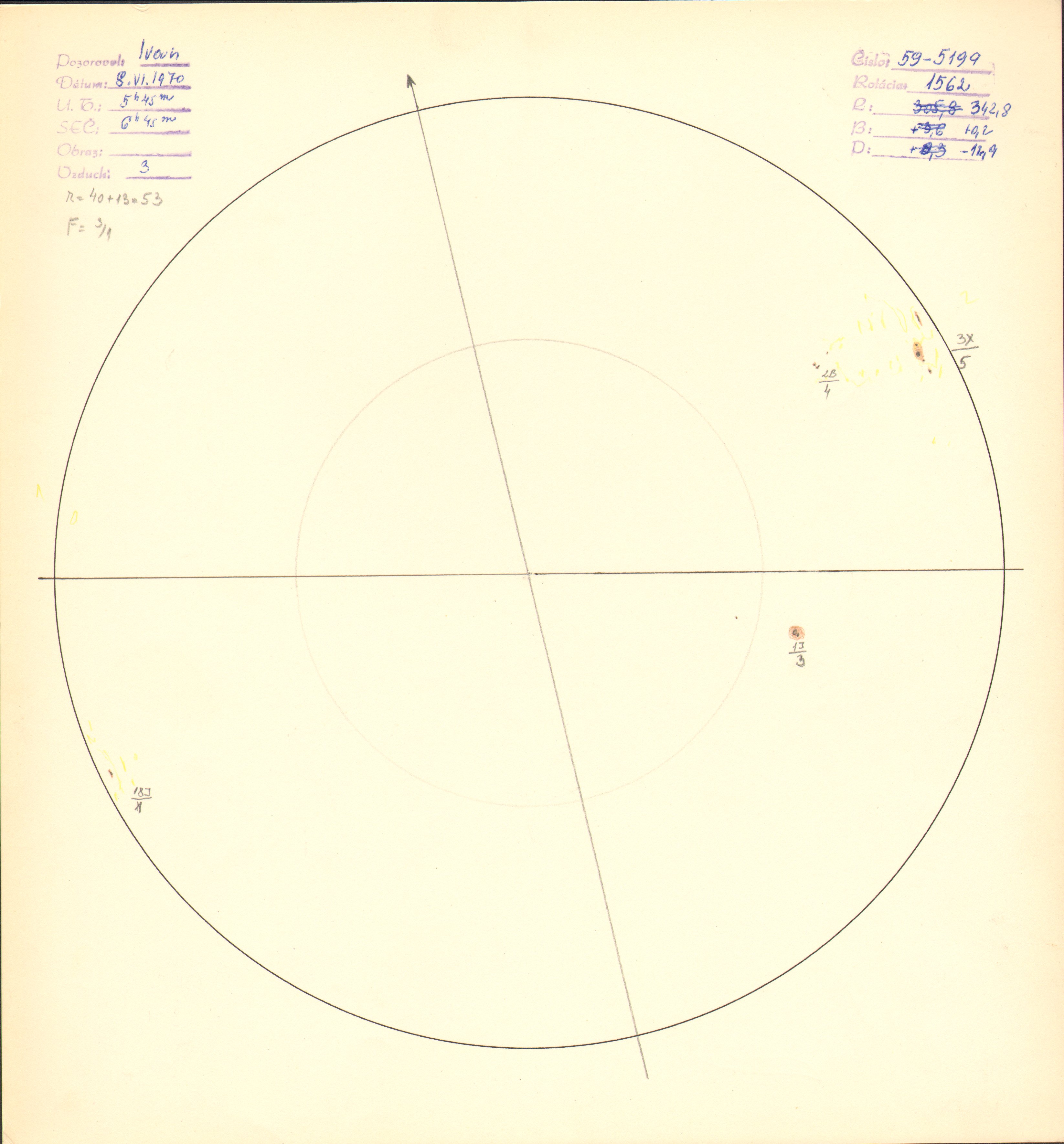 Obrázok zákresu Slnka na deň 08.06.1970