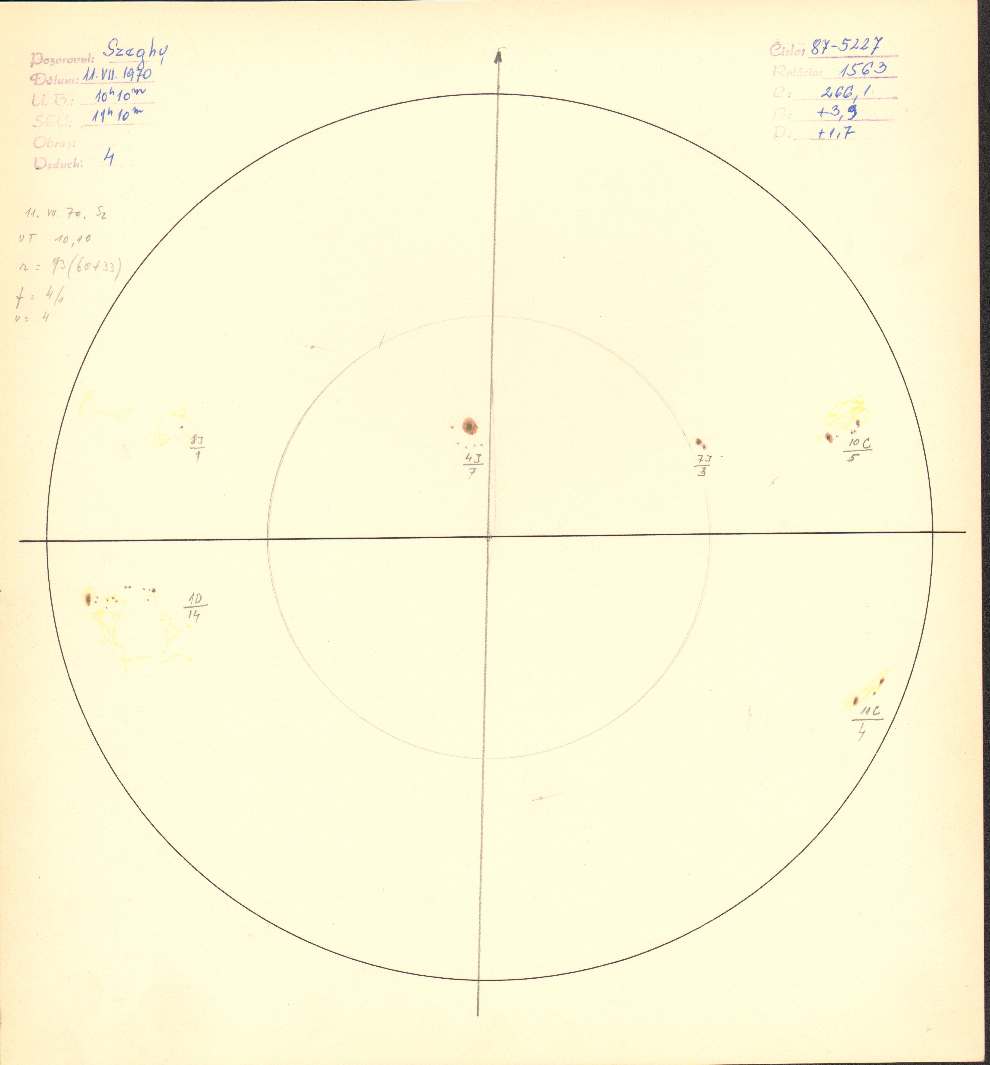 Obrázok zákresu Slnka na deň 11.07.1970