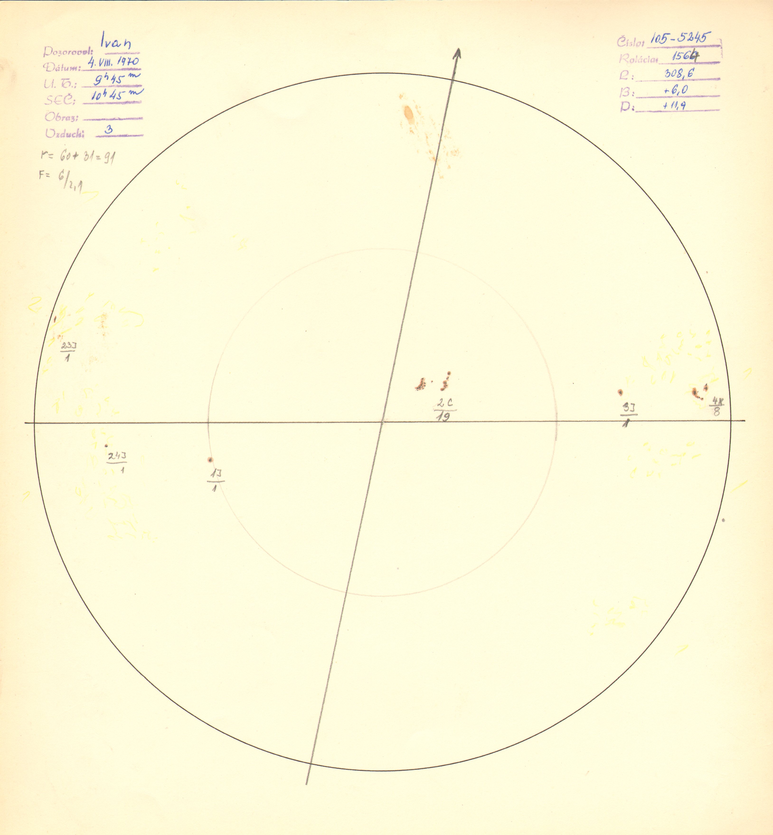 Obrázok zákresu Slnka na deň 04.08.1970