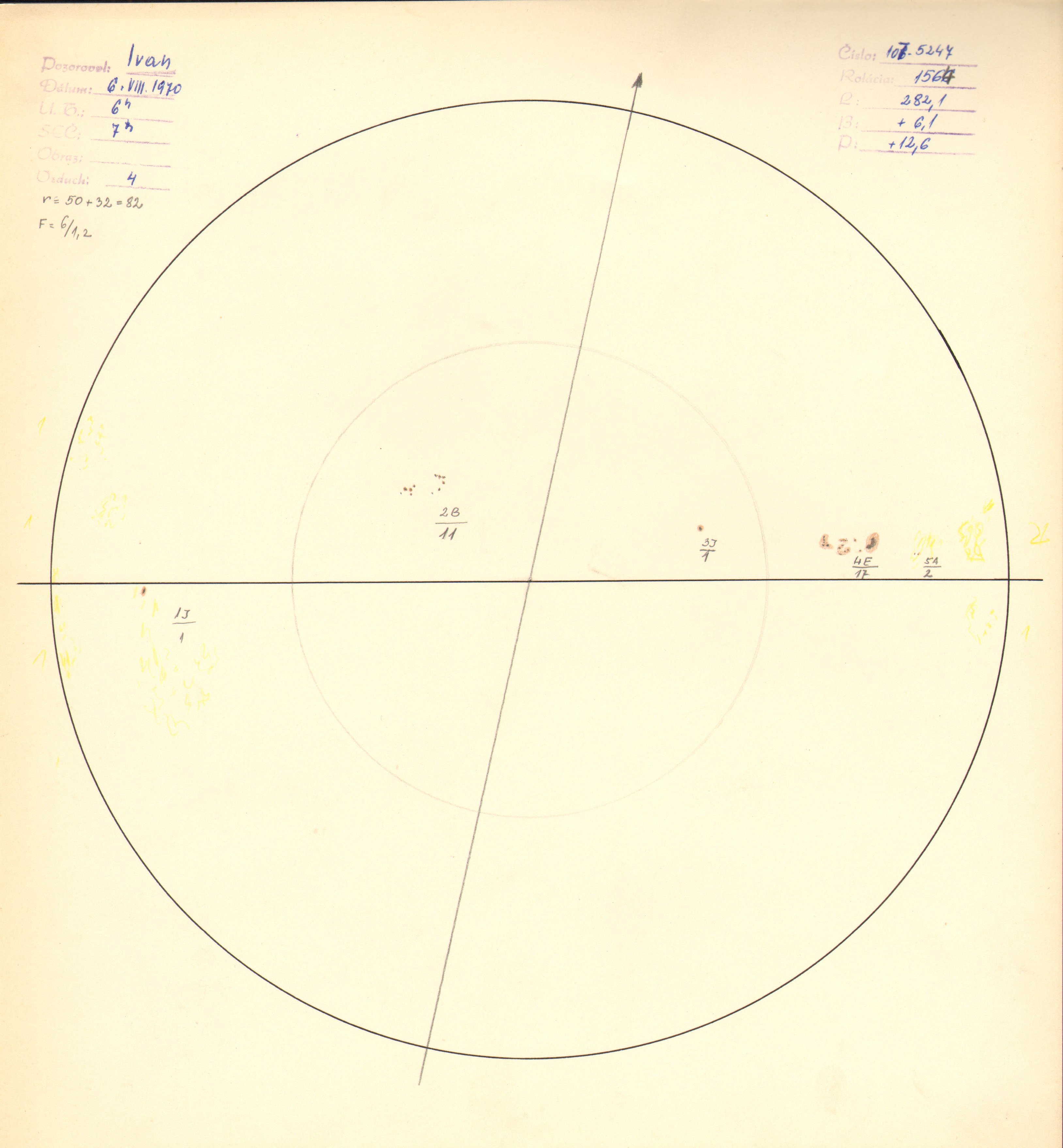 Obrázok zákresu Slnka na deň 06.08.1970