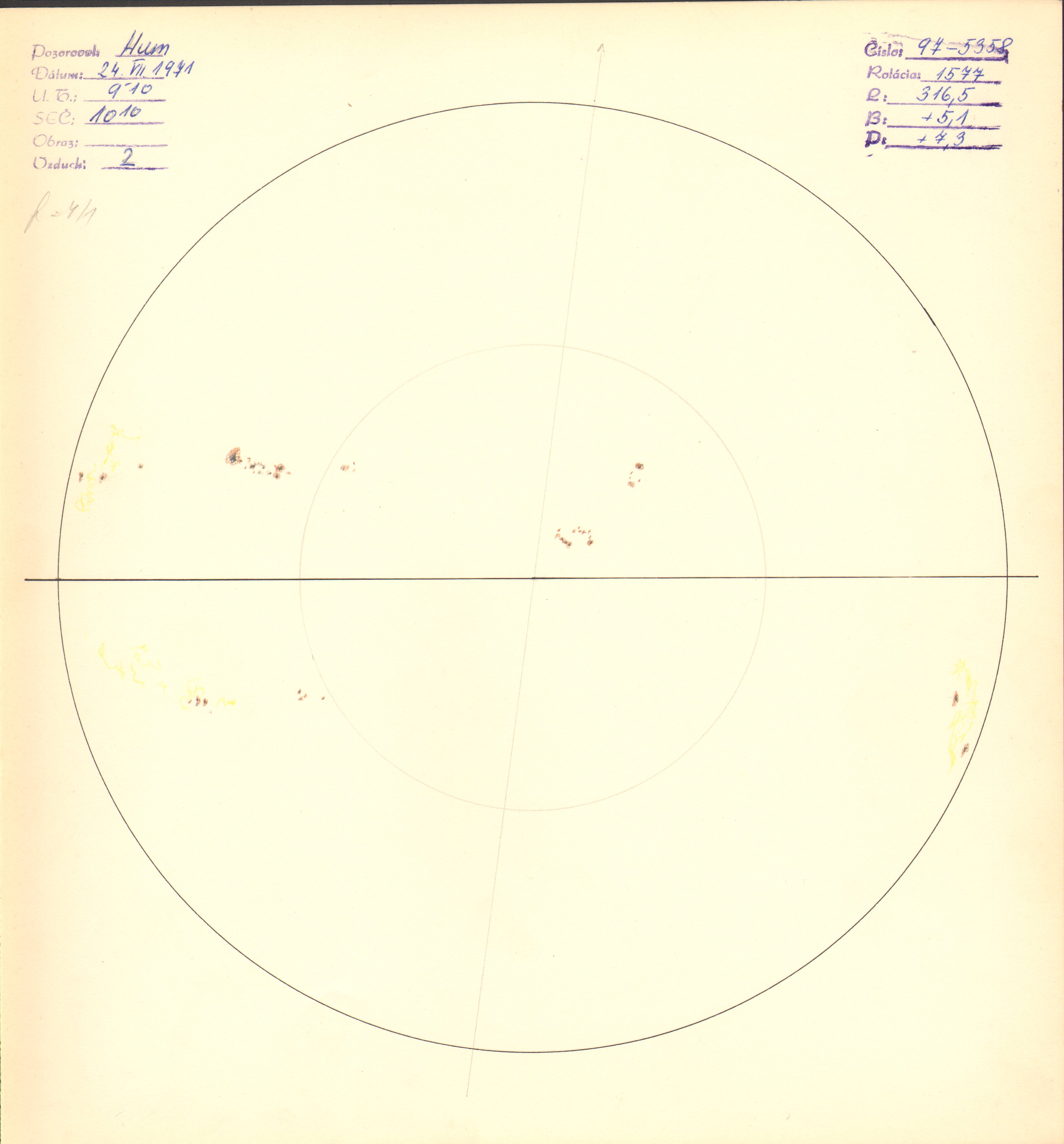 Obrázok zákresu Slnka na deň 24.07.1971