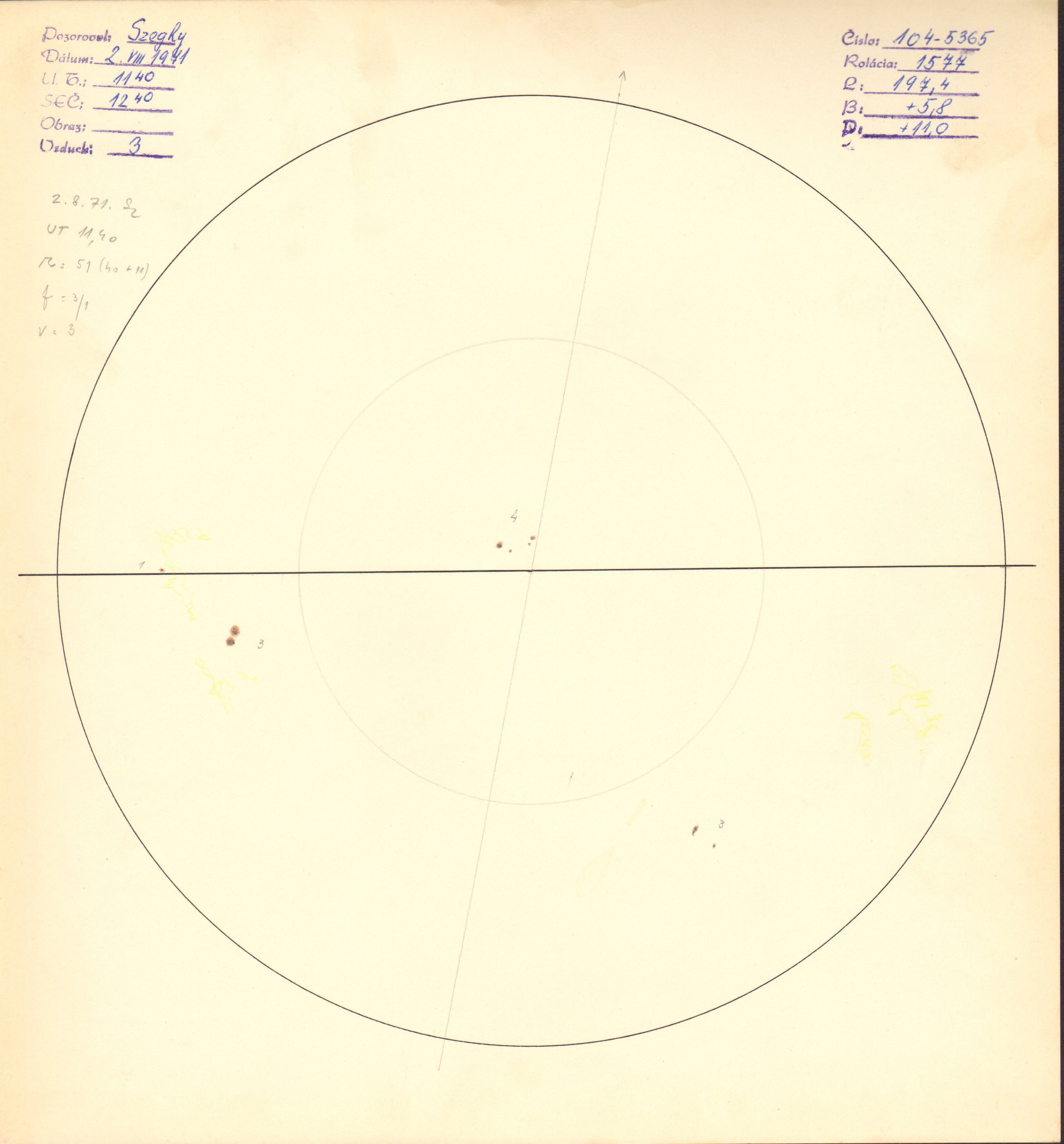 Obrázok zákresu Slnka na deň 02.08.1971