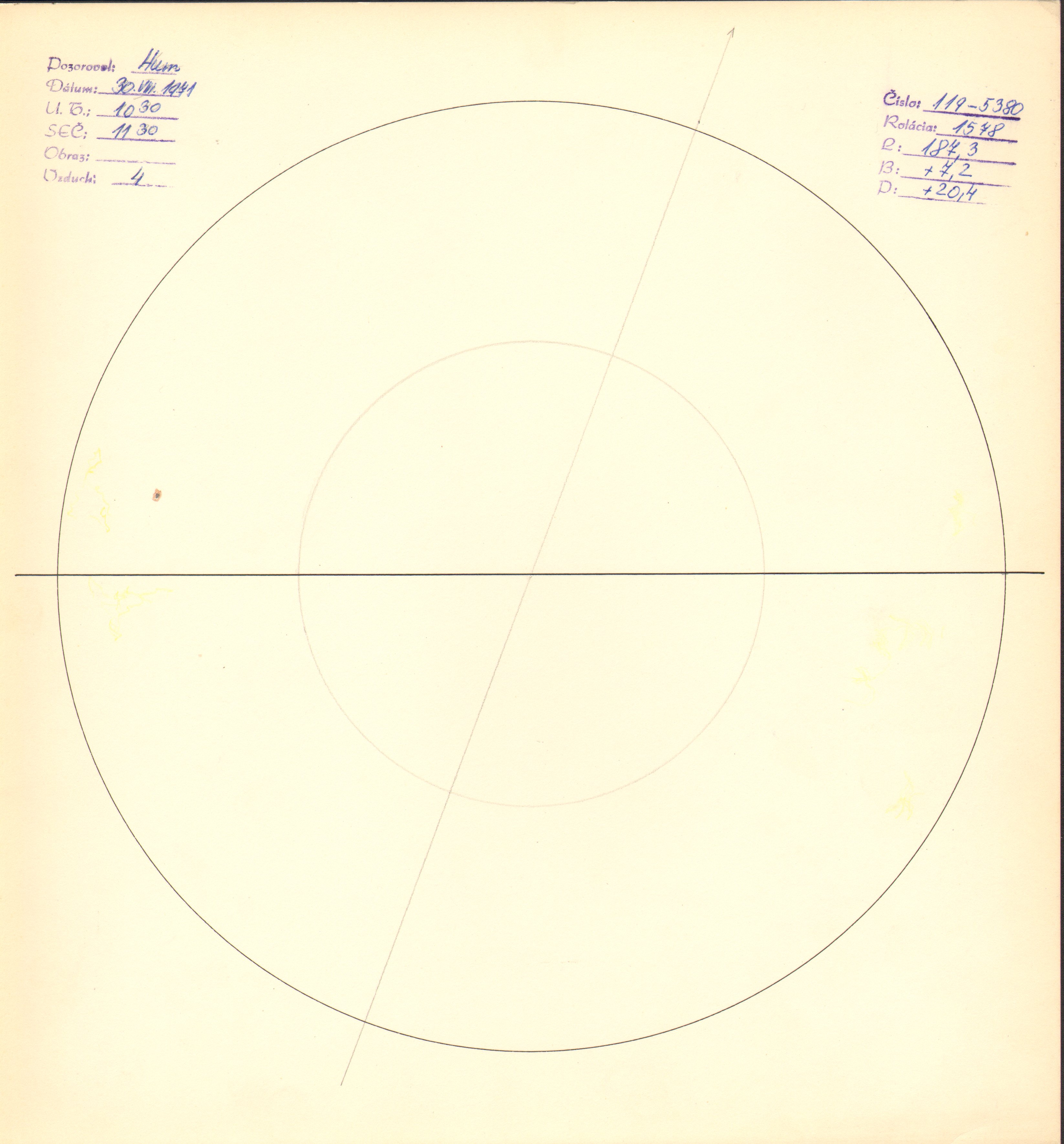 Obrázok zákresu Slnka na deň 30.08.1971