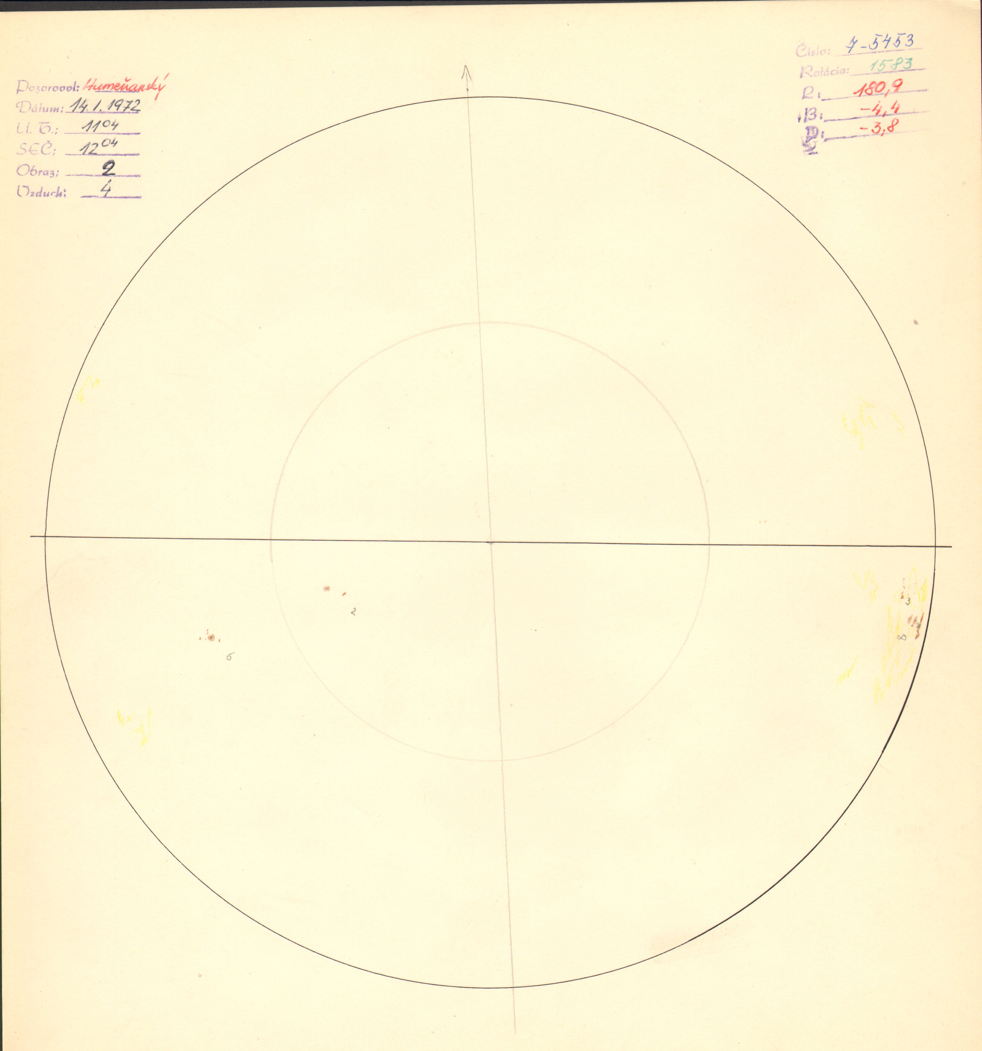 Obrázok zákresu Slnka na deň 14.01.1972