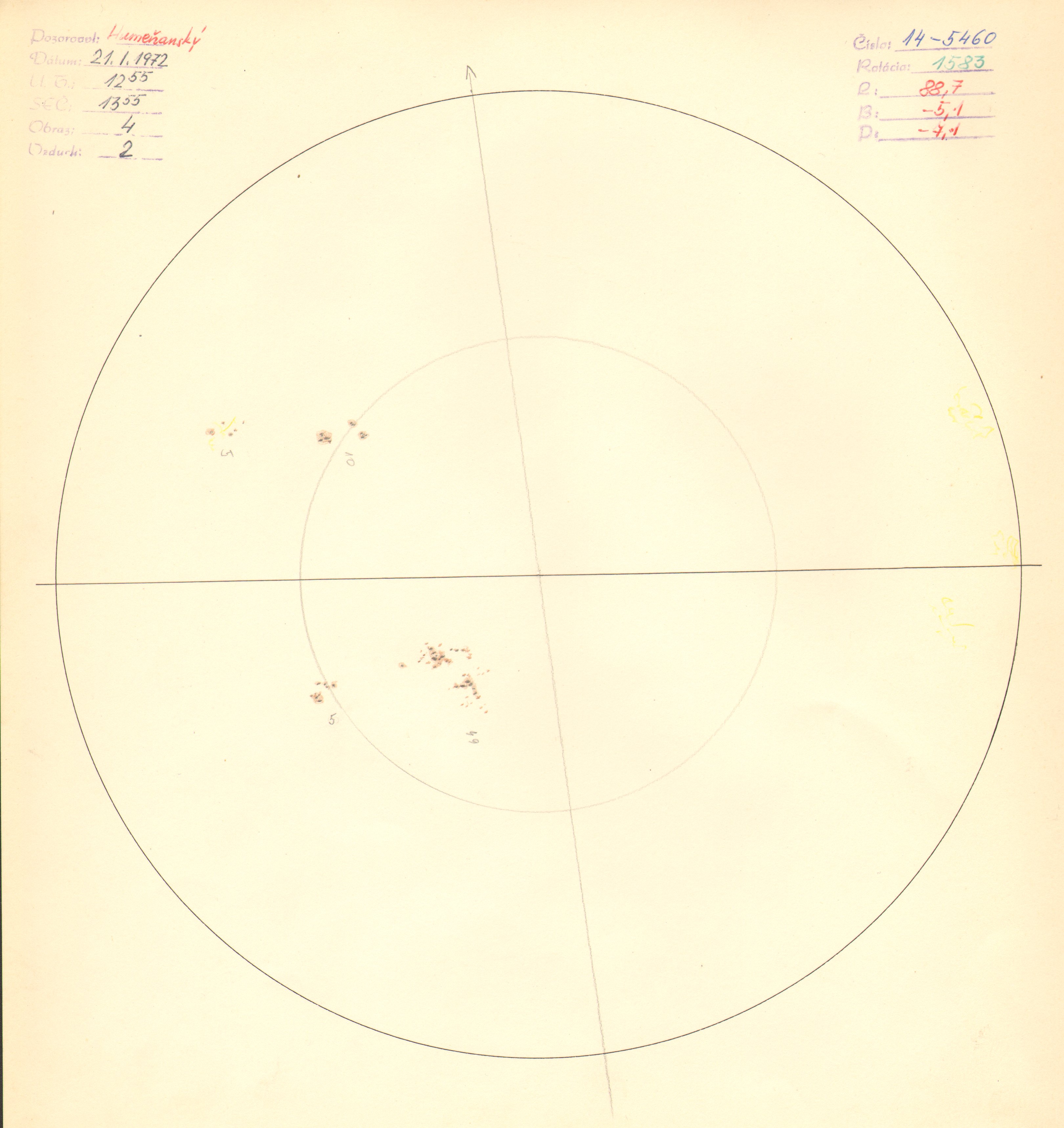 Obrázok zákresu Slnka na deň 21.01.1972