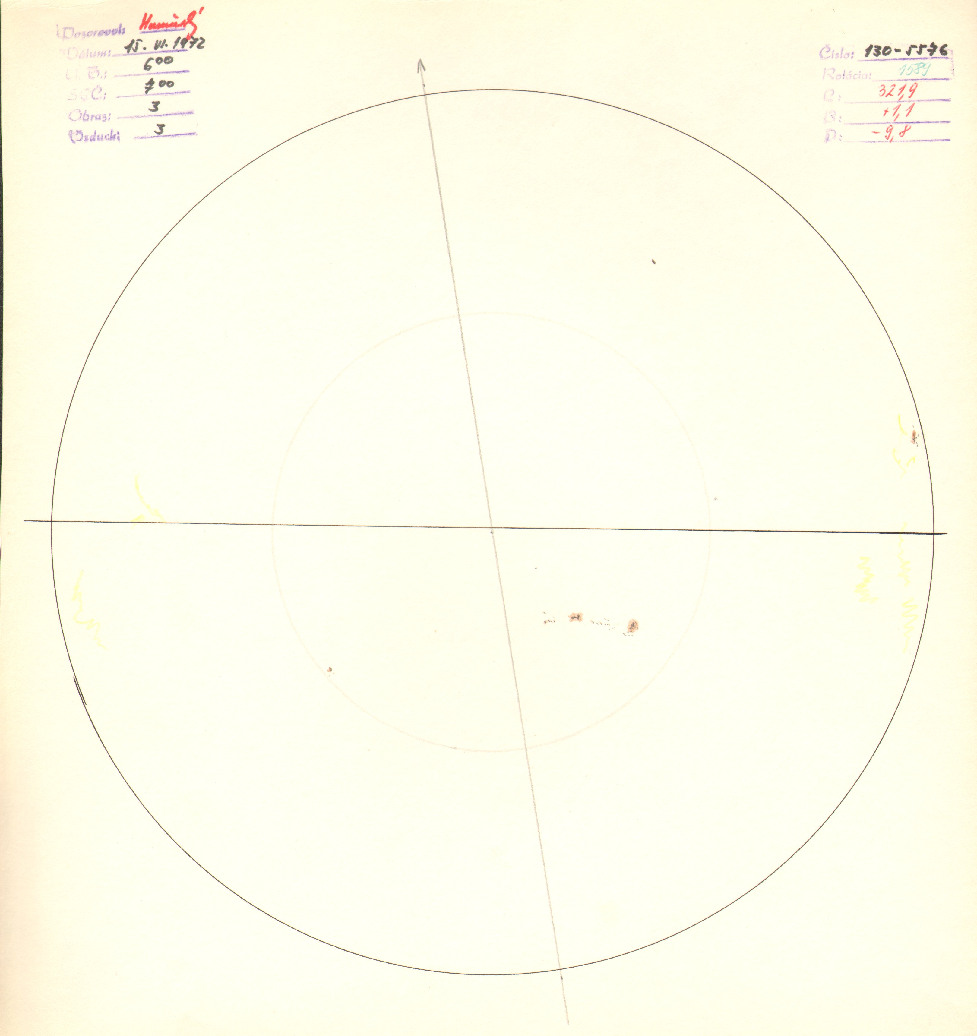 Obrázok zákresu Slnka na deň 15.06.1972