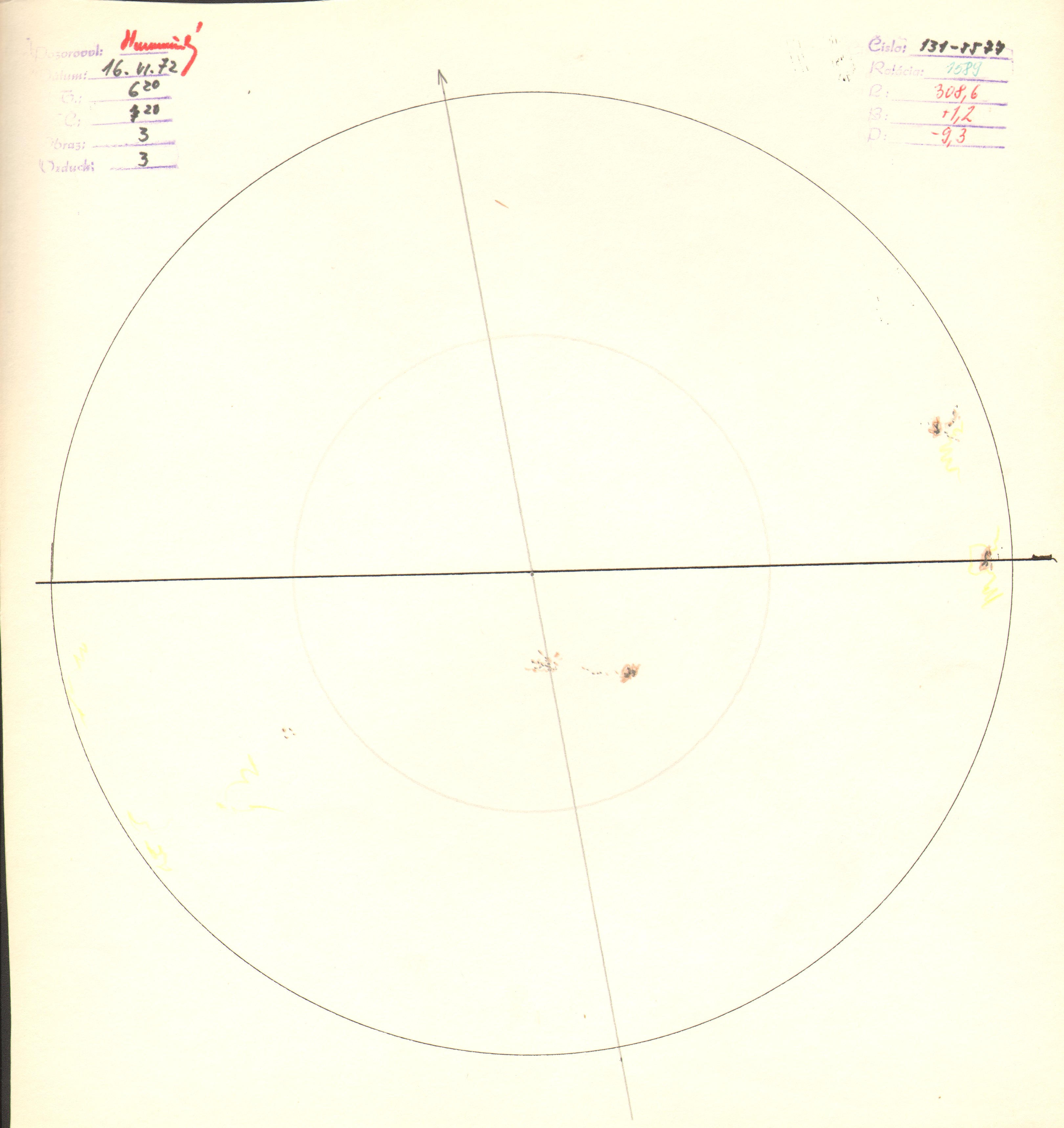 Obrázok zákresu Slnka na deň 16.06.1972