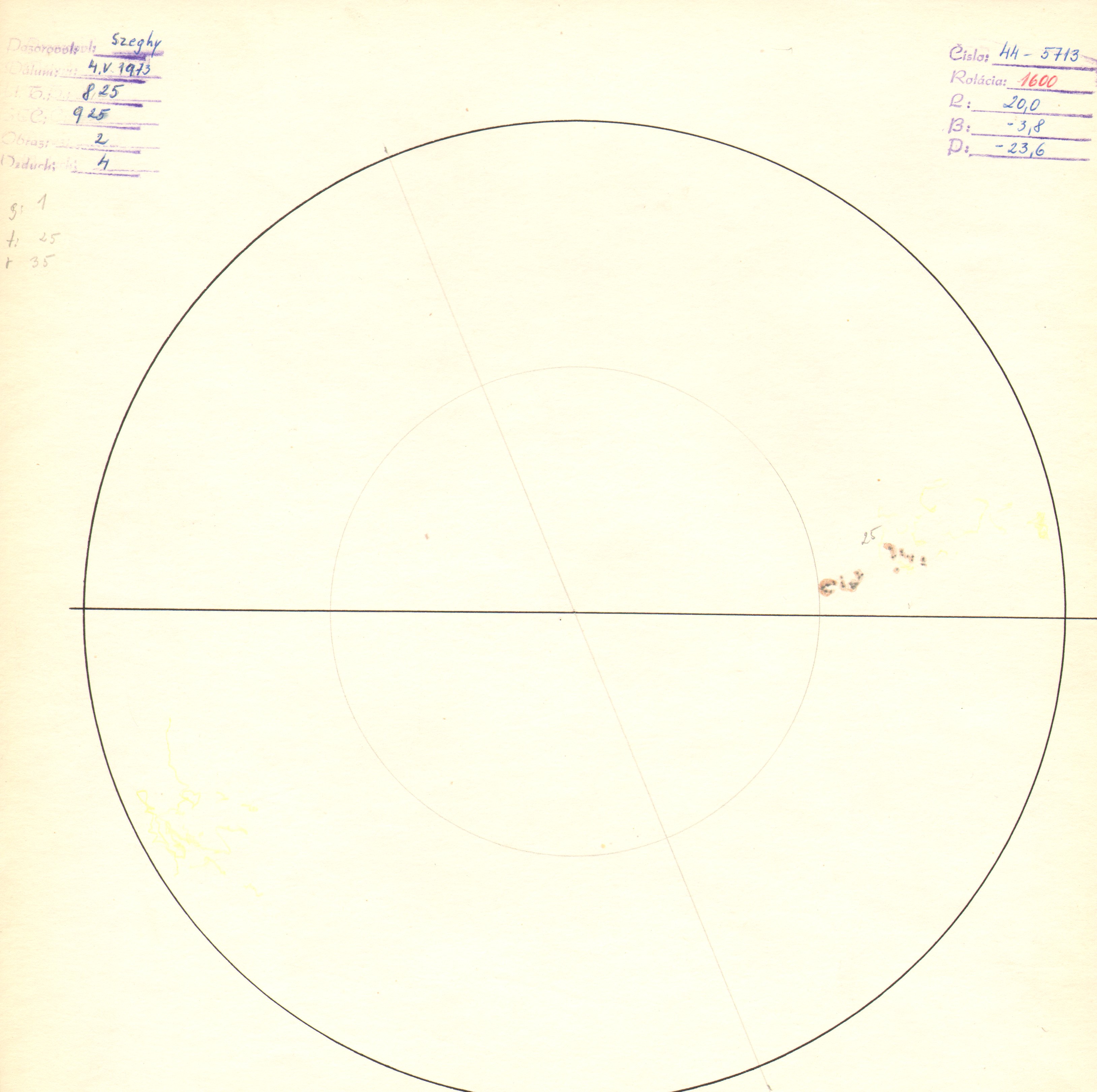 Obrázok zákresu Slnka na deň 04.05.1973