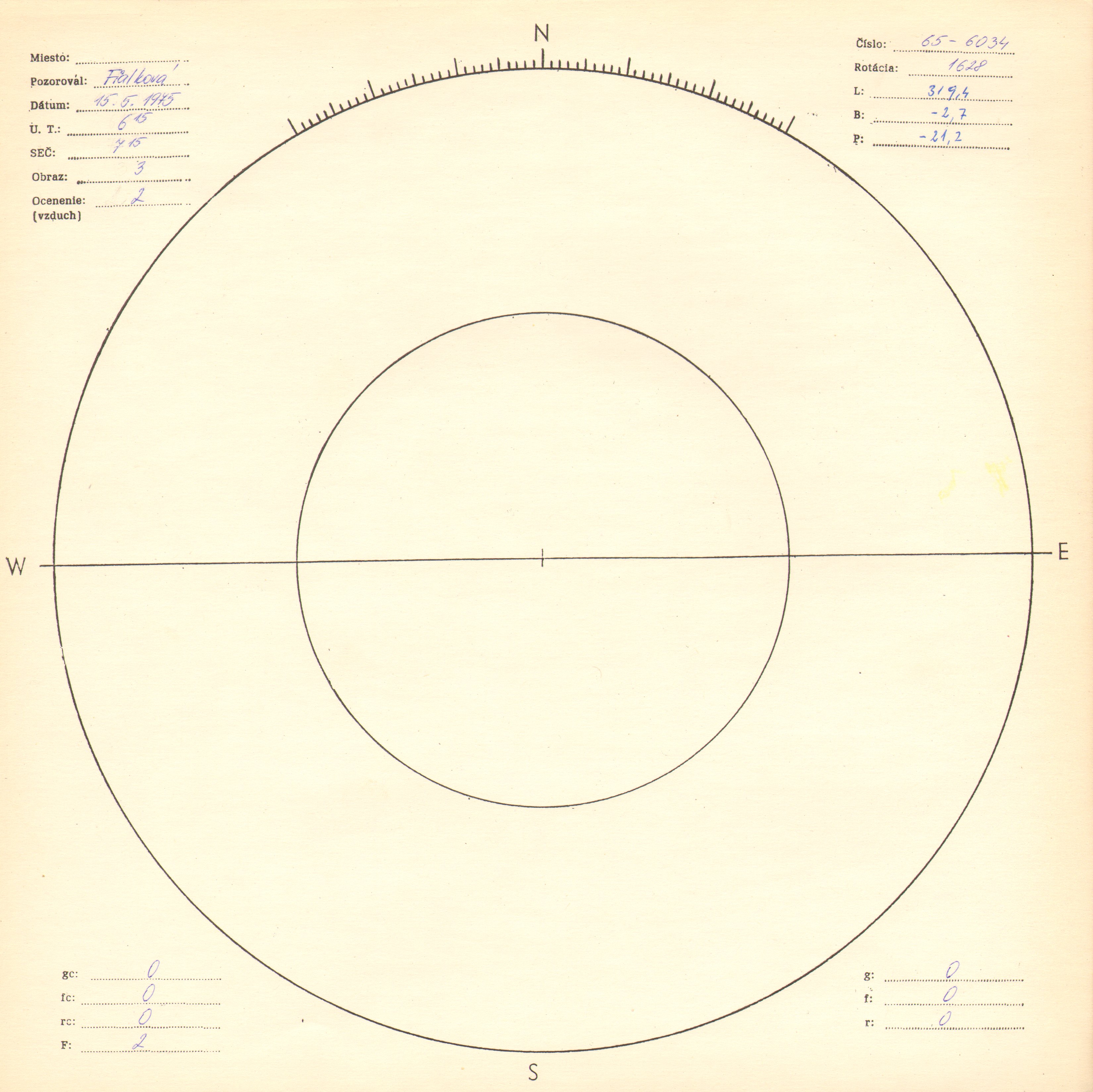 Obrázok zákresu Slnka na deň 15.05.1975