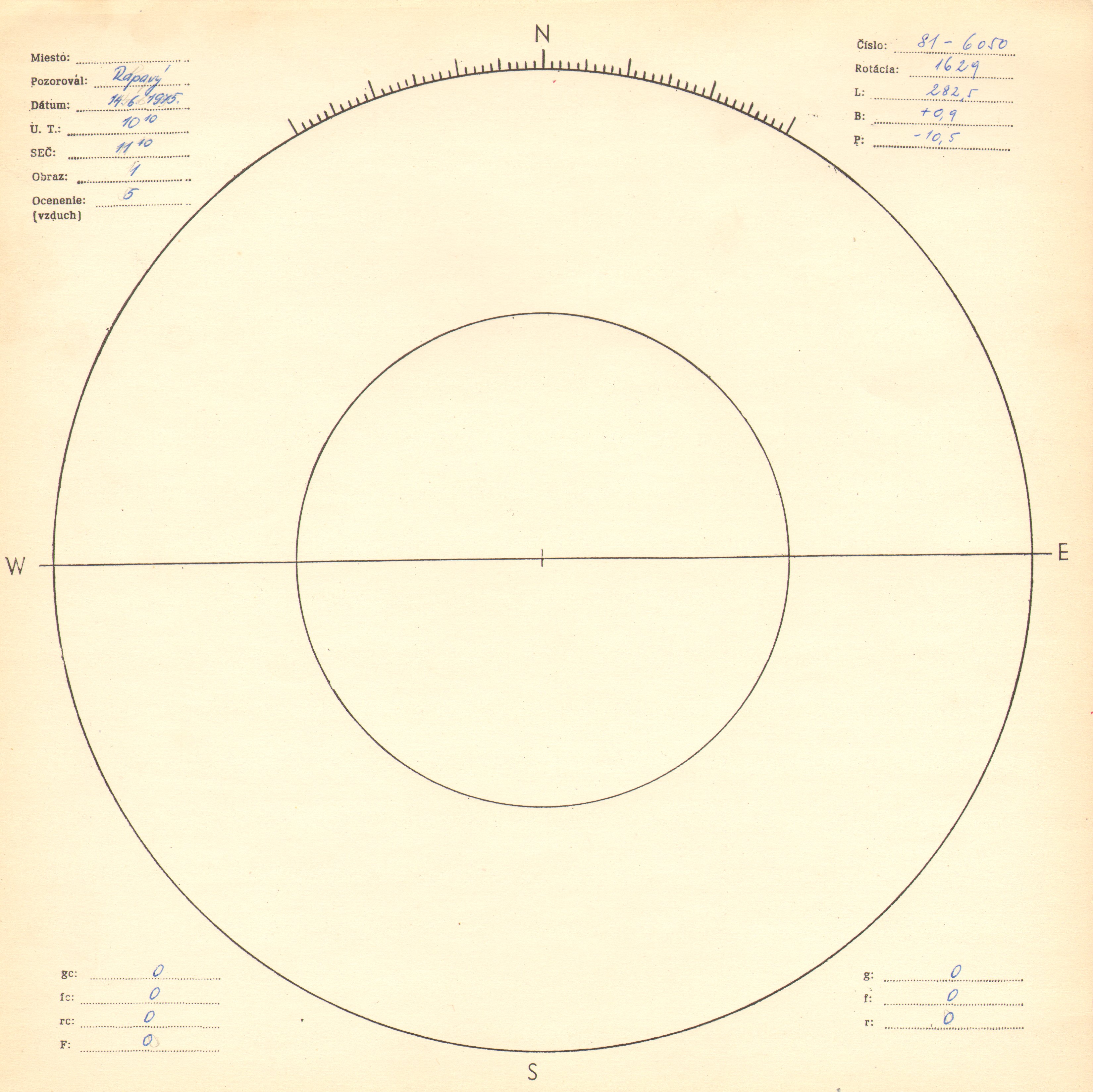 Obrázok zákresu Slnka na deň 14.06.1975