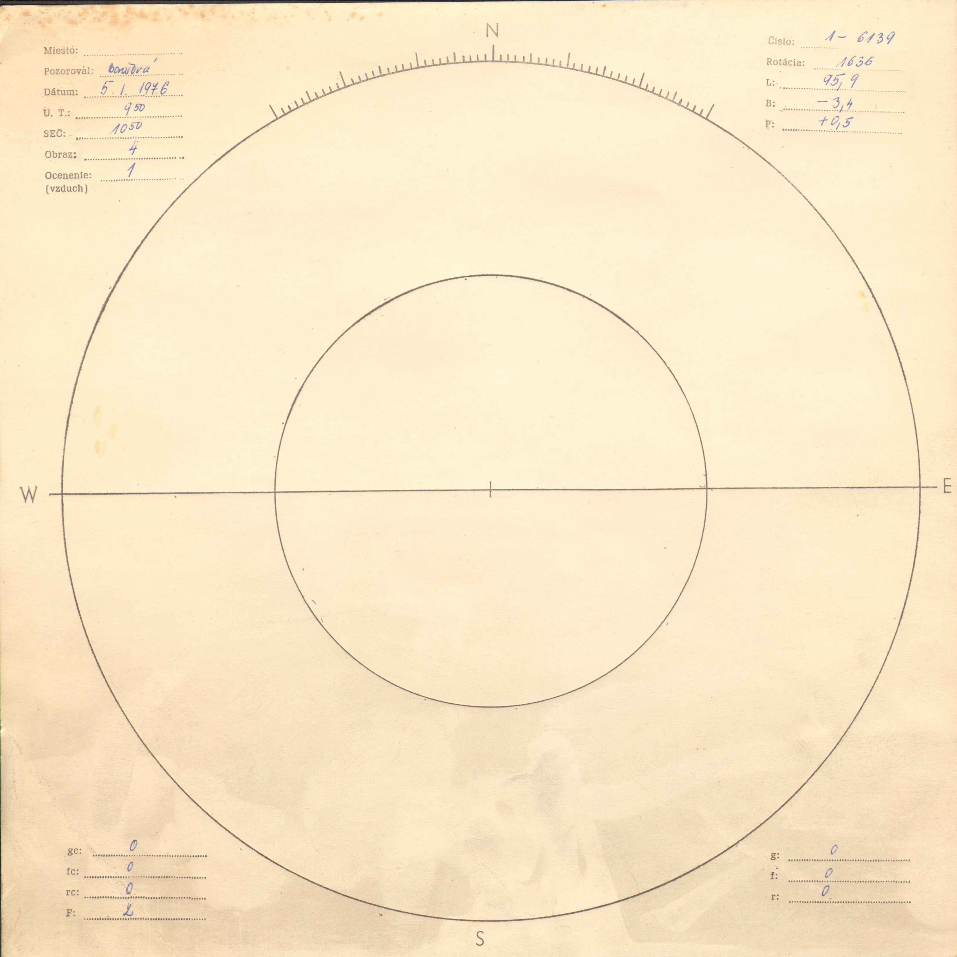 Obrázok zákresu Slnka na deň 05.01.1976