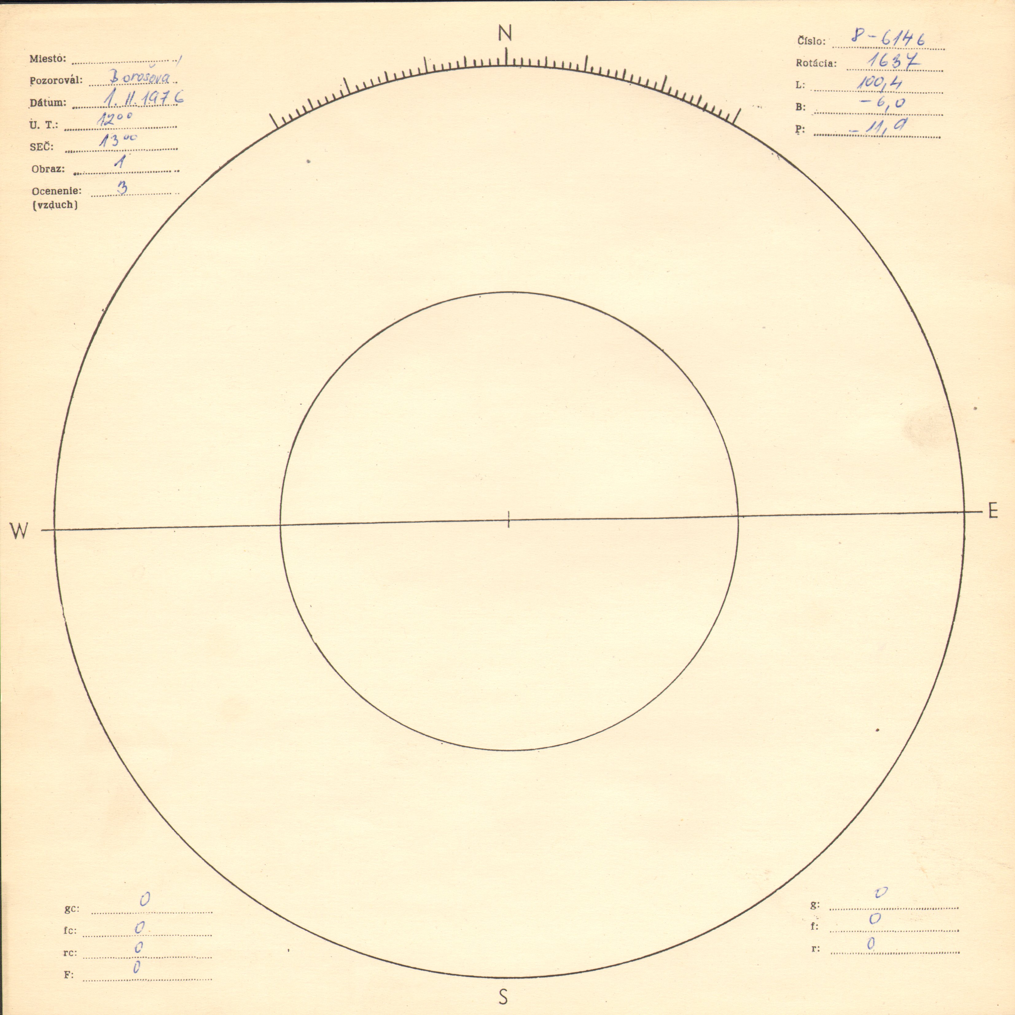 Obrázok zákresu Slnka na deň 01.02.1976
