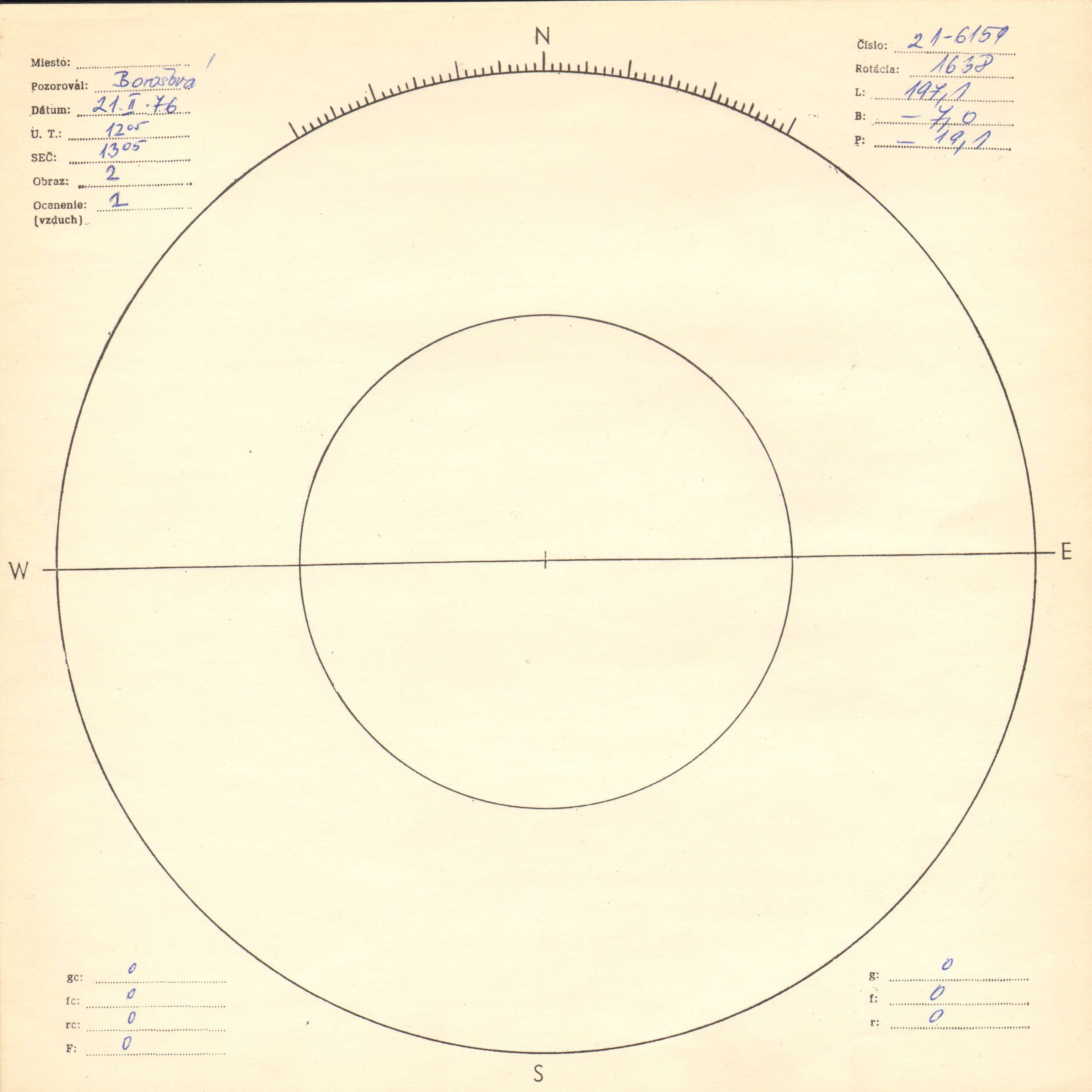 Obrázok zákresu Slnka na deň 21.02.1976