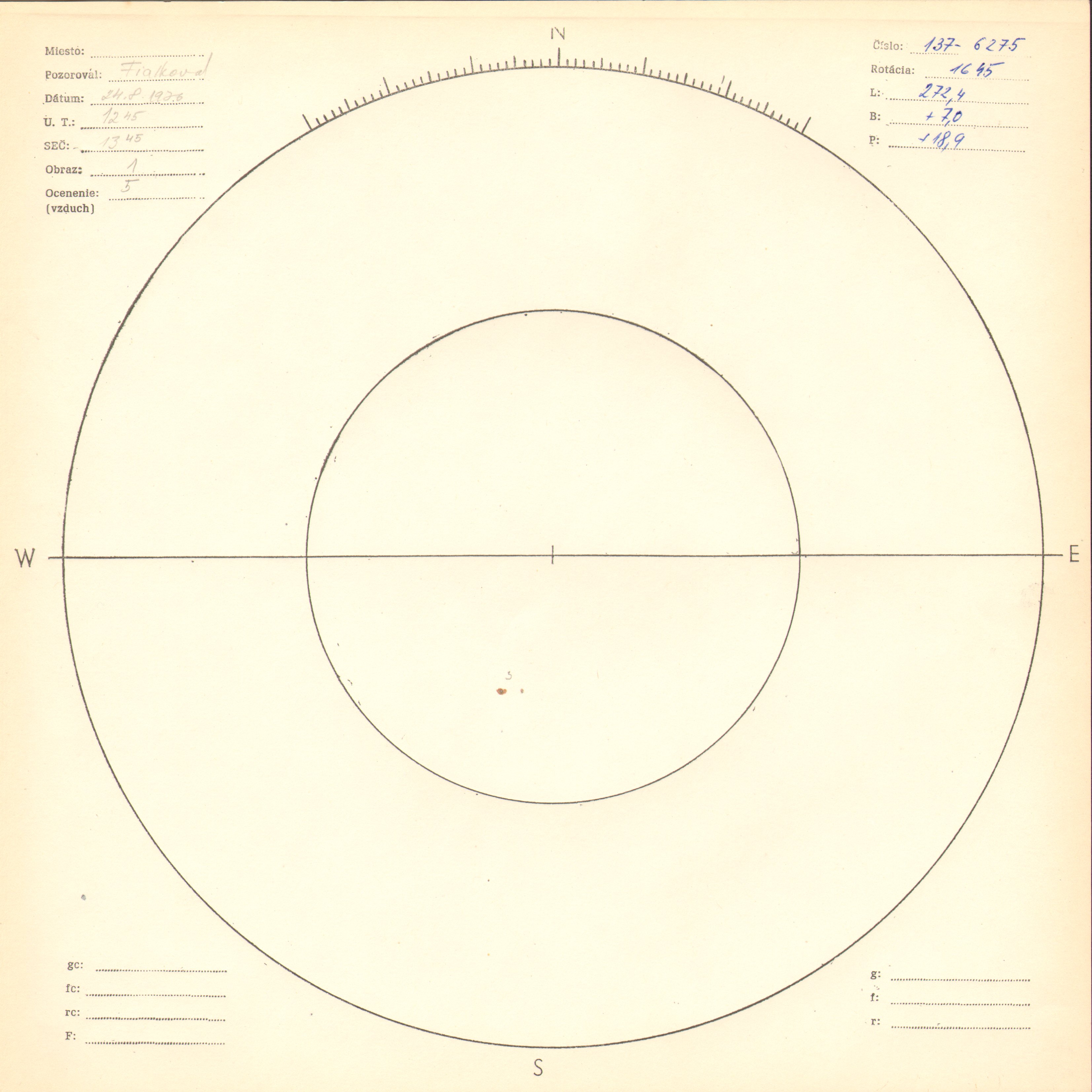 Obrázok zákresu Slnka na deň 24.08.1976