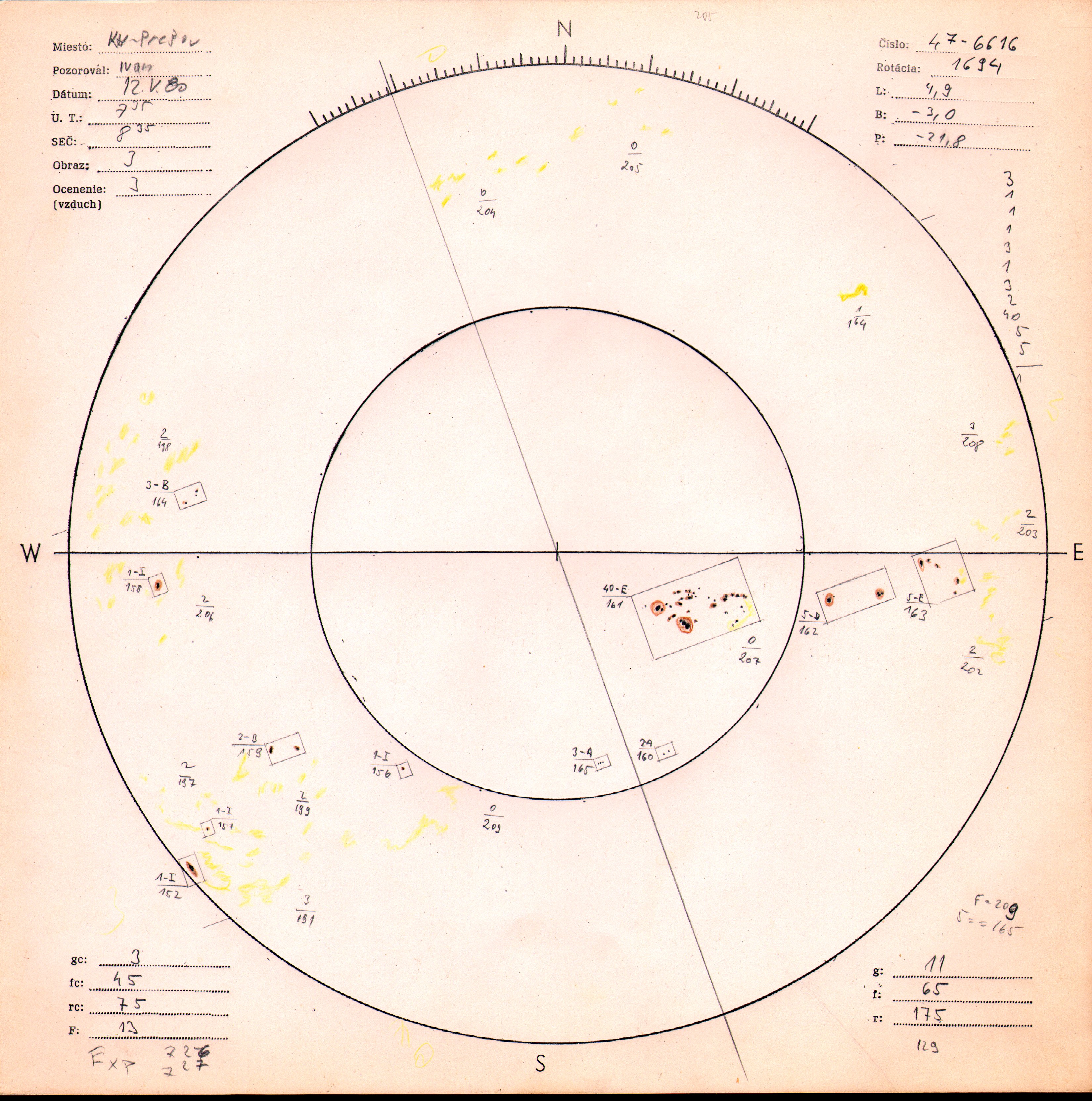 Obrázok zákresu Slnka na deň 12.05.1980