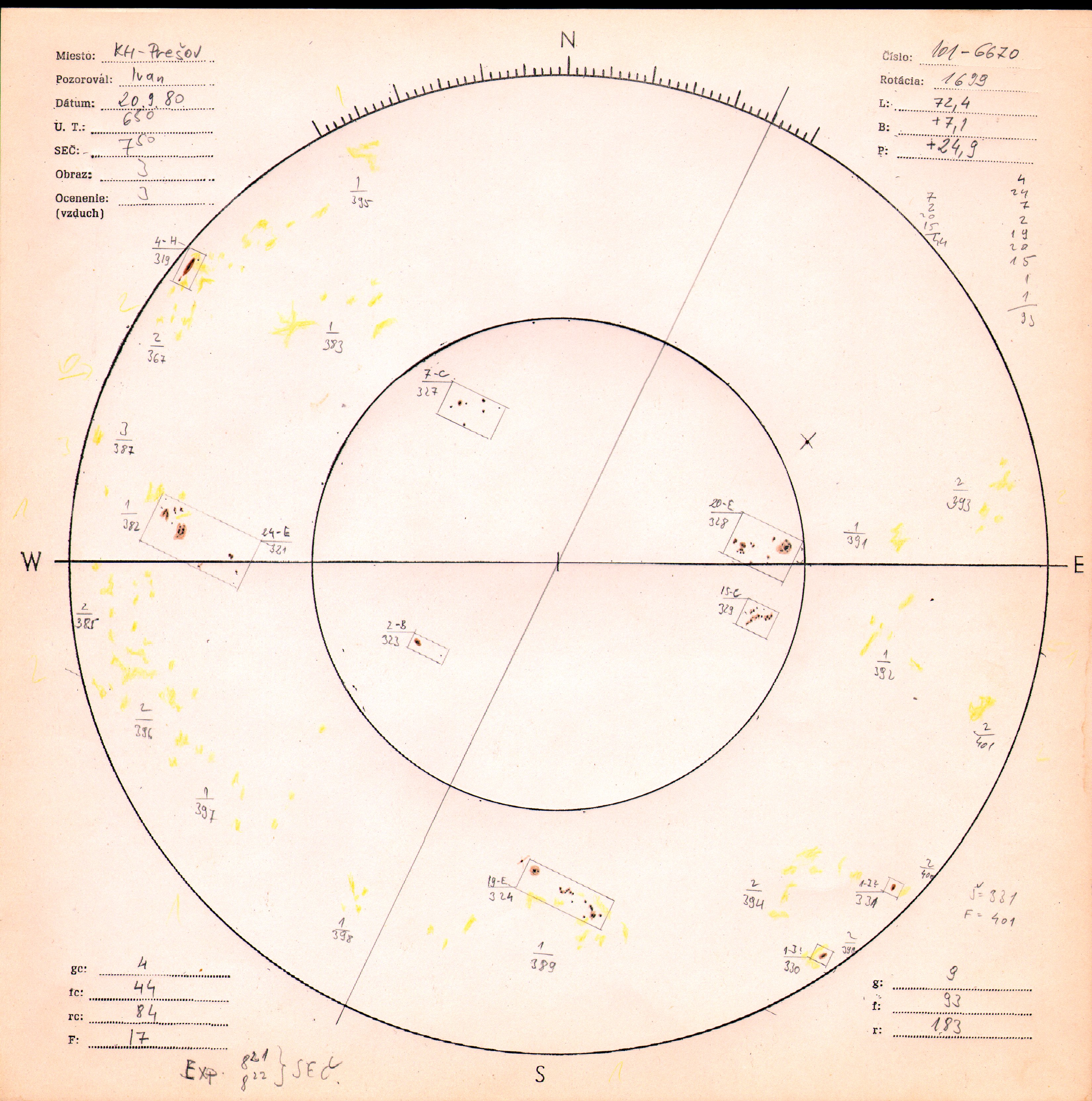 Obrázok zákresu Slnka na deň 20.09.1980