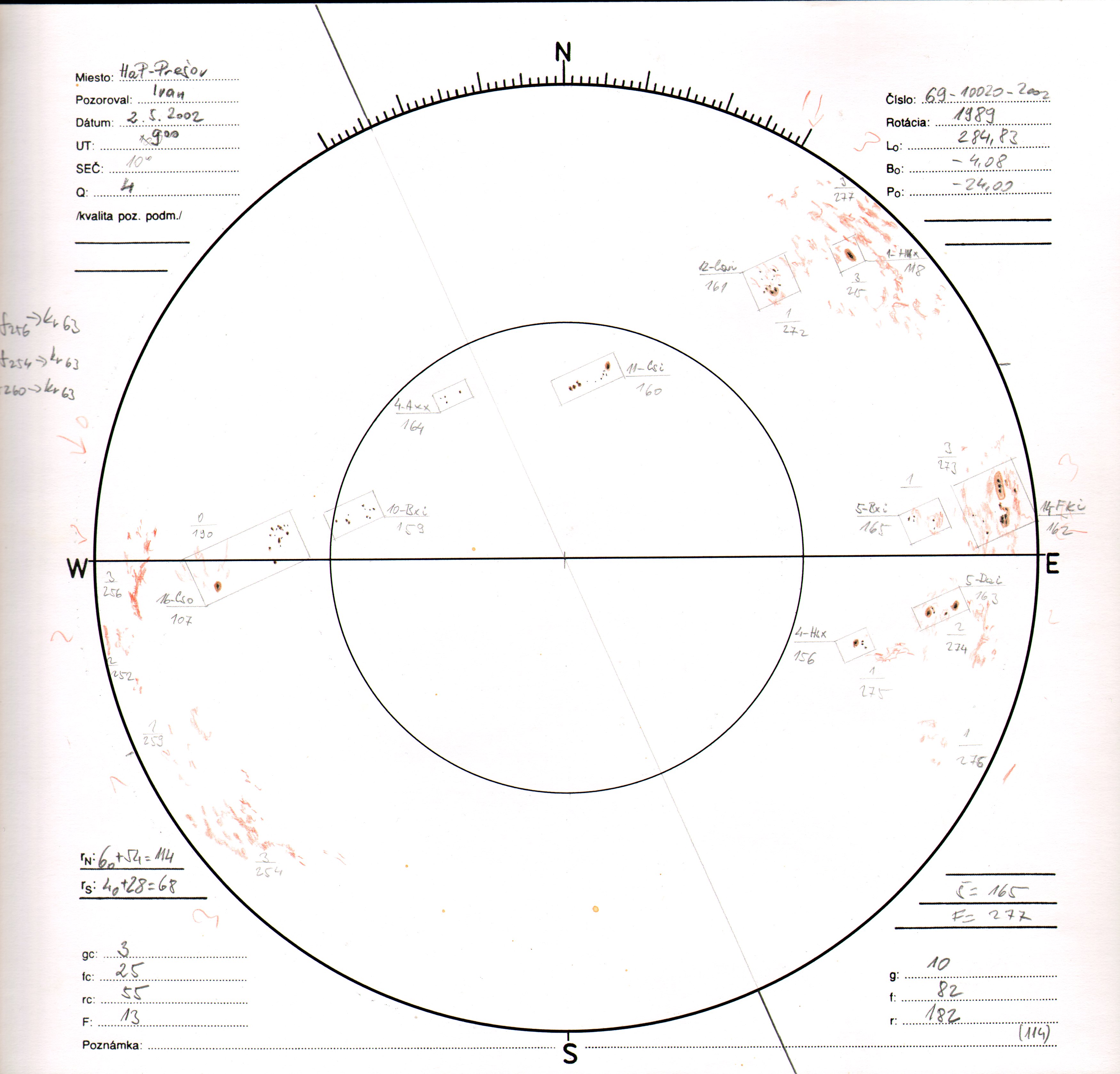 Obrázok zákresu Slnka na deň 02.05.2002