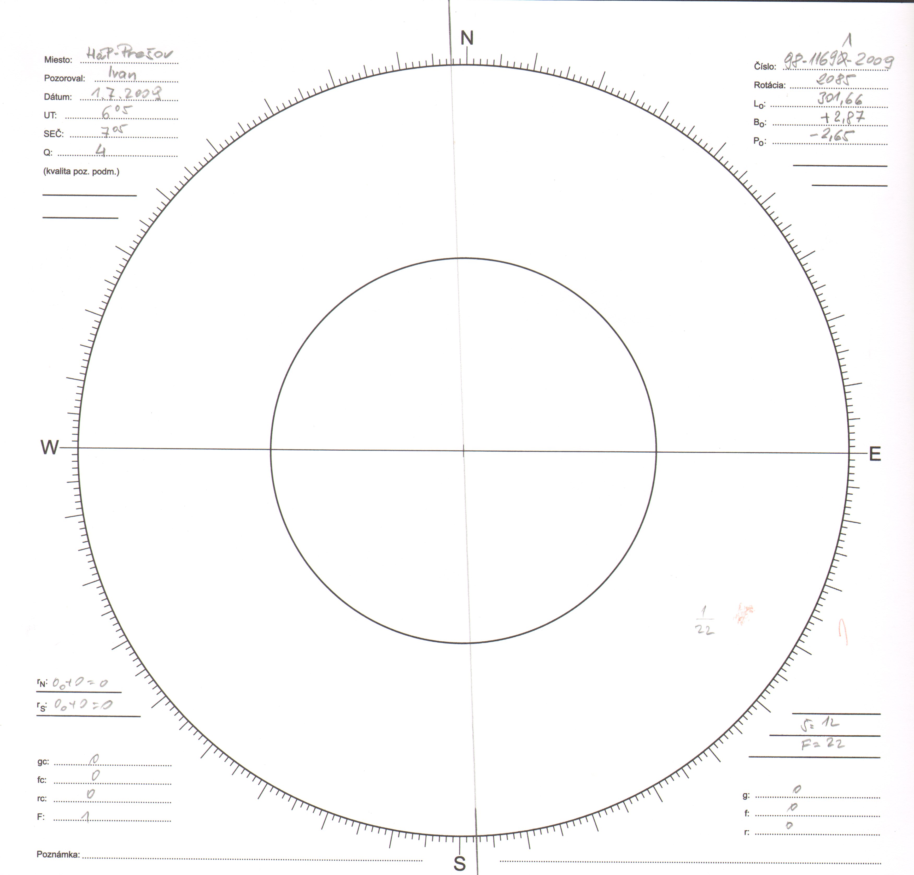 Obrázok zákresu Slnka na deň 09.20.0107