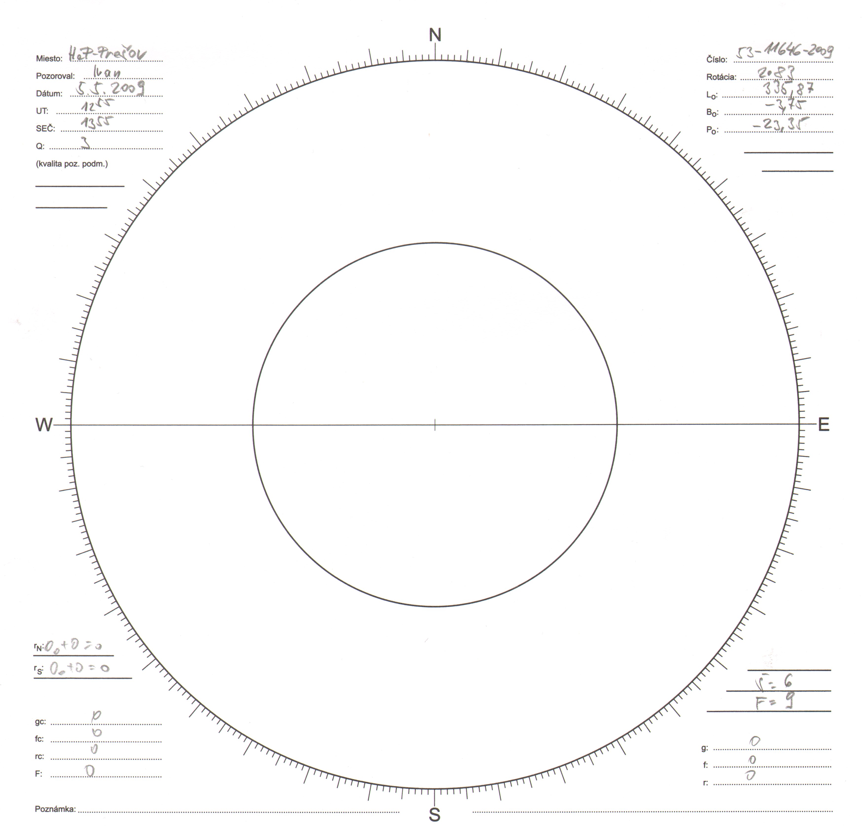 Obrázok zákresu Slnka na deň 09.20.0505