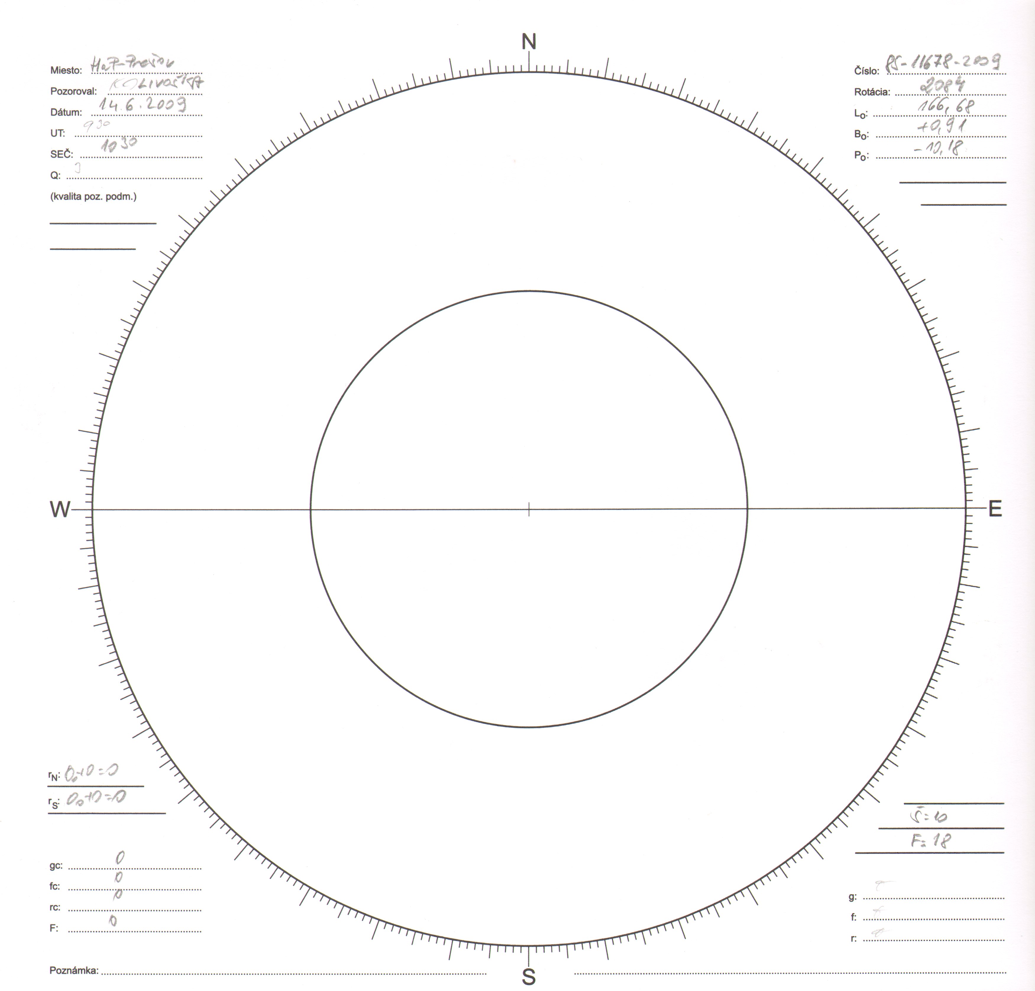 Obrázok zákresu Slnka na deň 09.20.1406